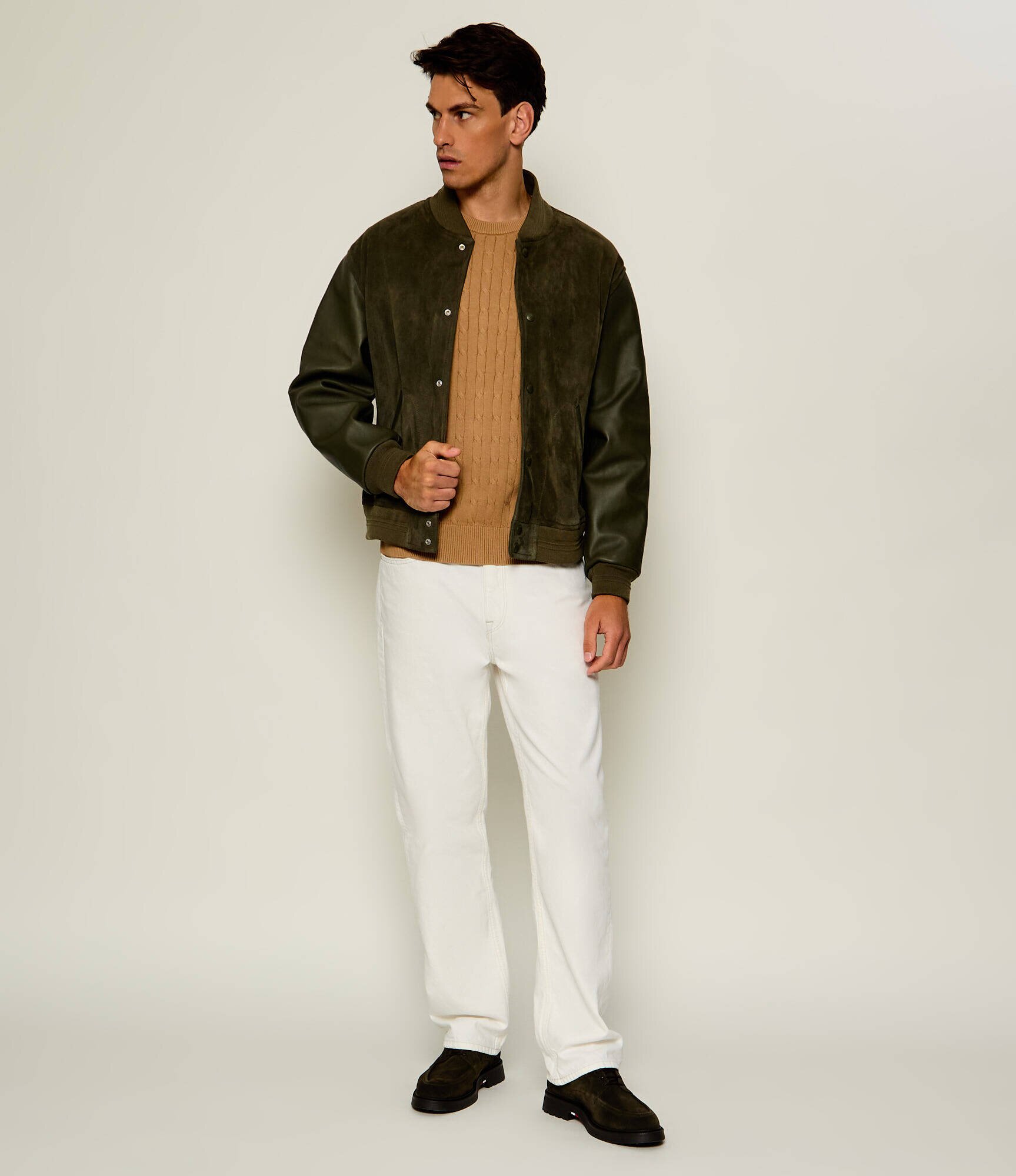 Tommy Hilfiger Geacă bomber Varsity | piele întoarsă cu adaos de piele
