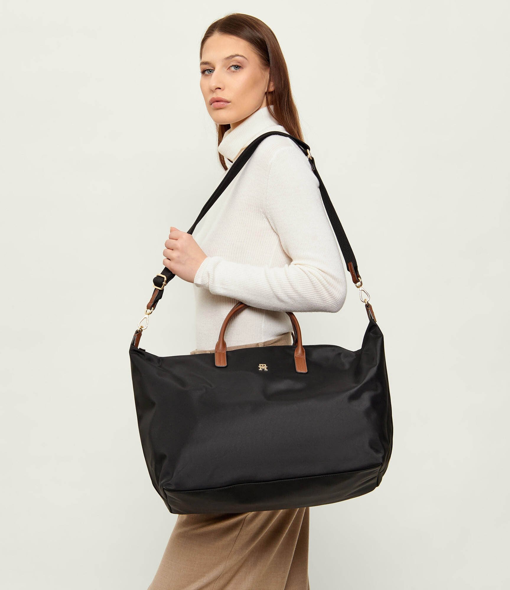Tommy Hilfiger Geantă de voiaj POPETTE WEEKENDER cu adaos de piele