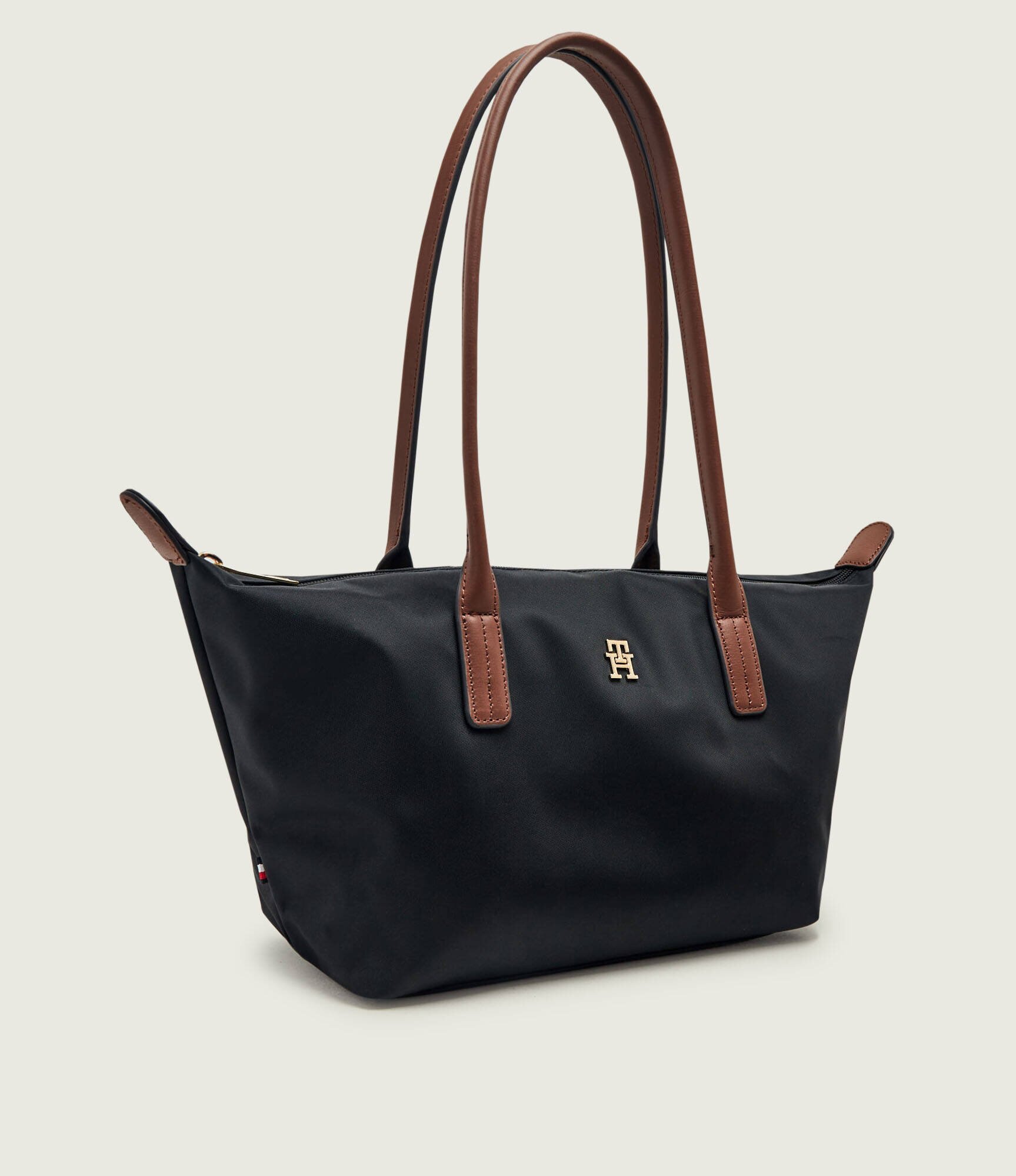 Tommy Hilfiger Geantă pe umăr East West cu adaos de piele