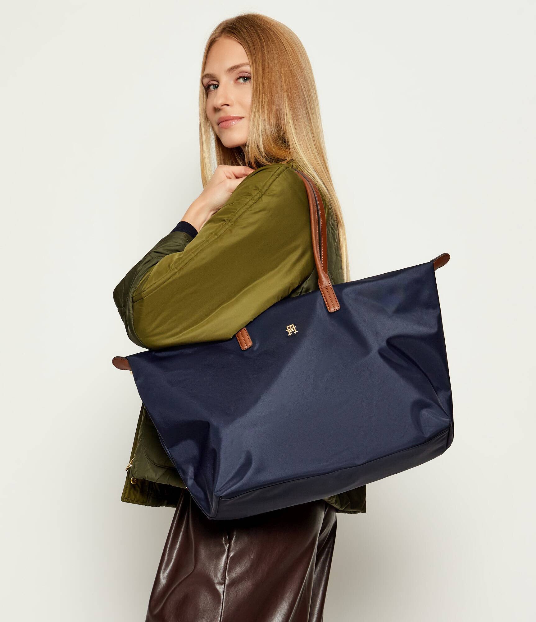 Tommy Hilfiger Geantă shopper cu adaos de piele
