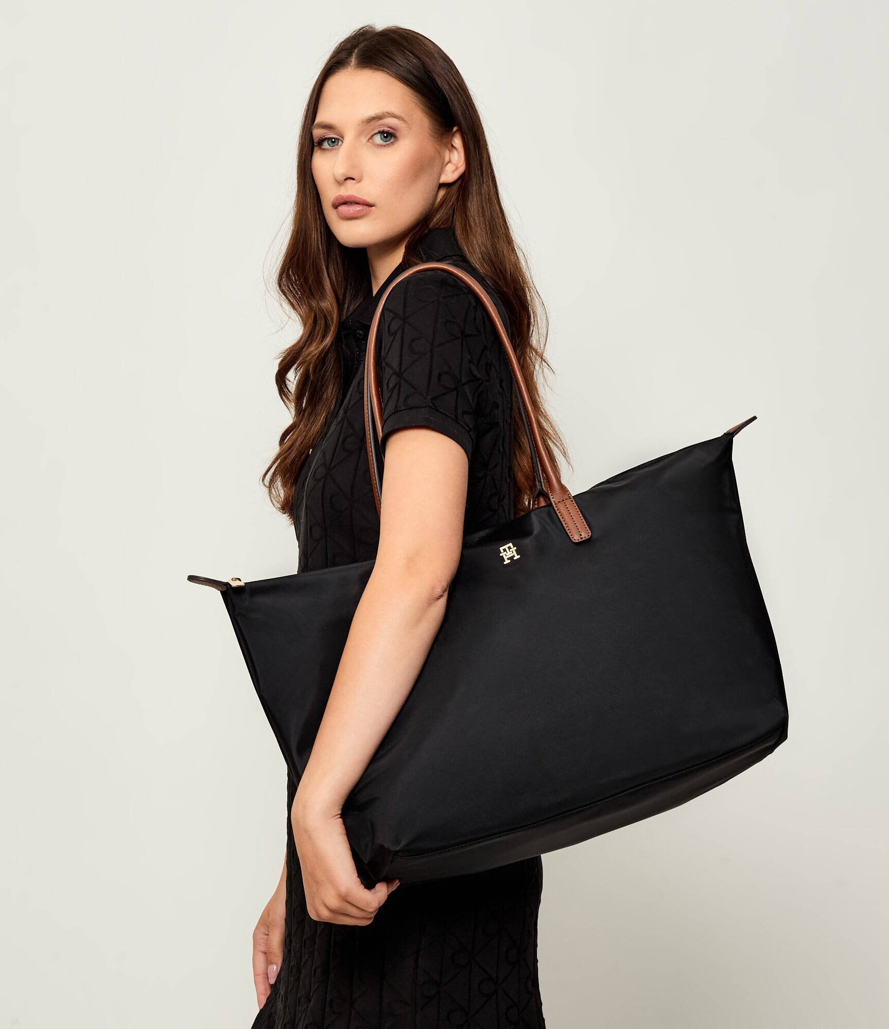 Tommy Hilfiger Geantă shopper cu adaos de piele