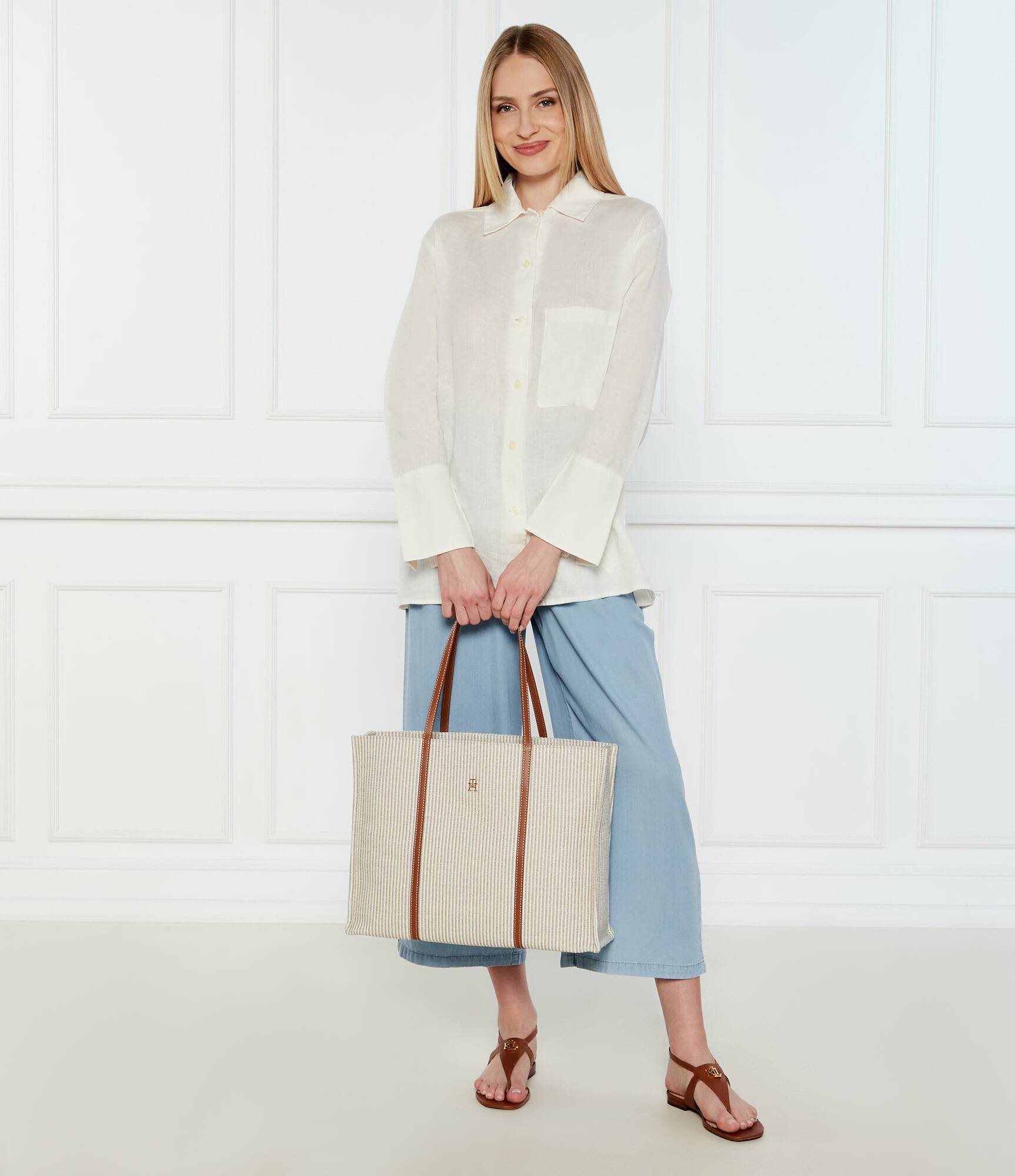 Tommy Hilfiger Geantă shopper cu adaos de piele