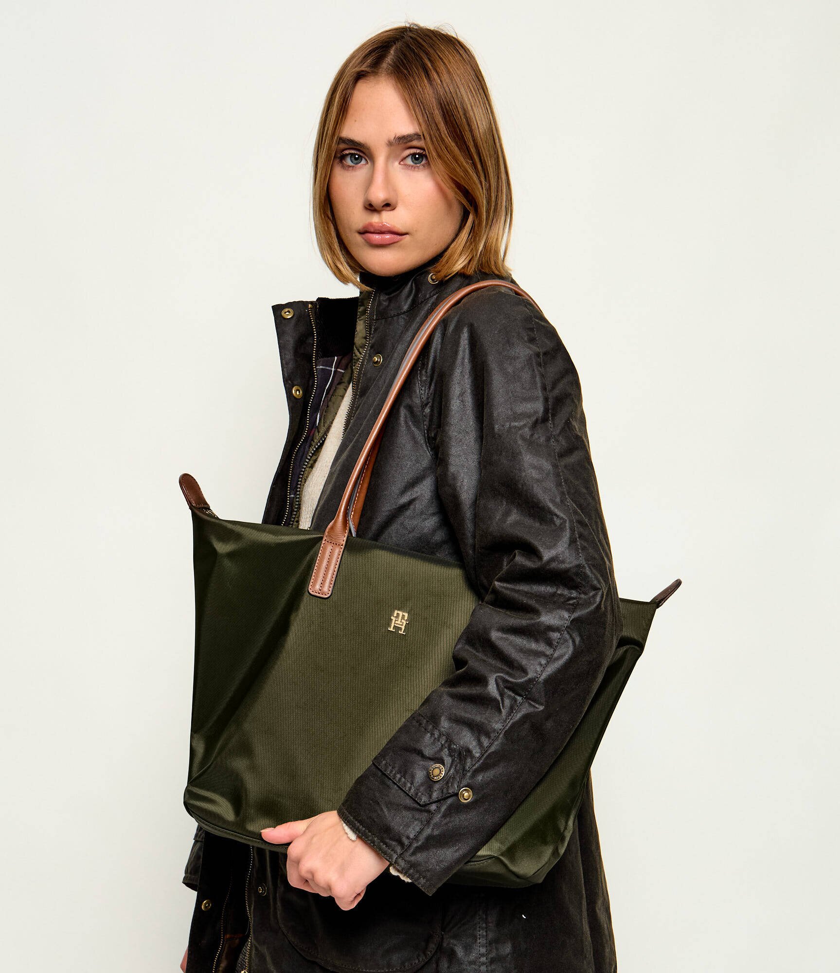 Tommy Hilfiger Geantă shopper Popette cu adaos de piele