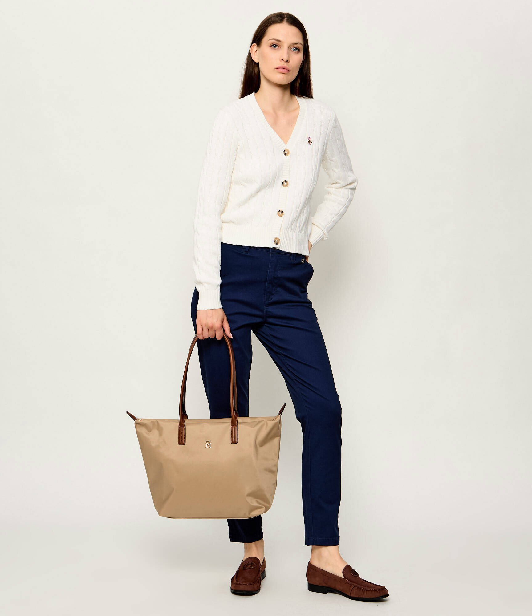 Tommy Hilfiger Geantă shopper Popette cu adaos de piele