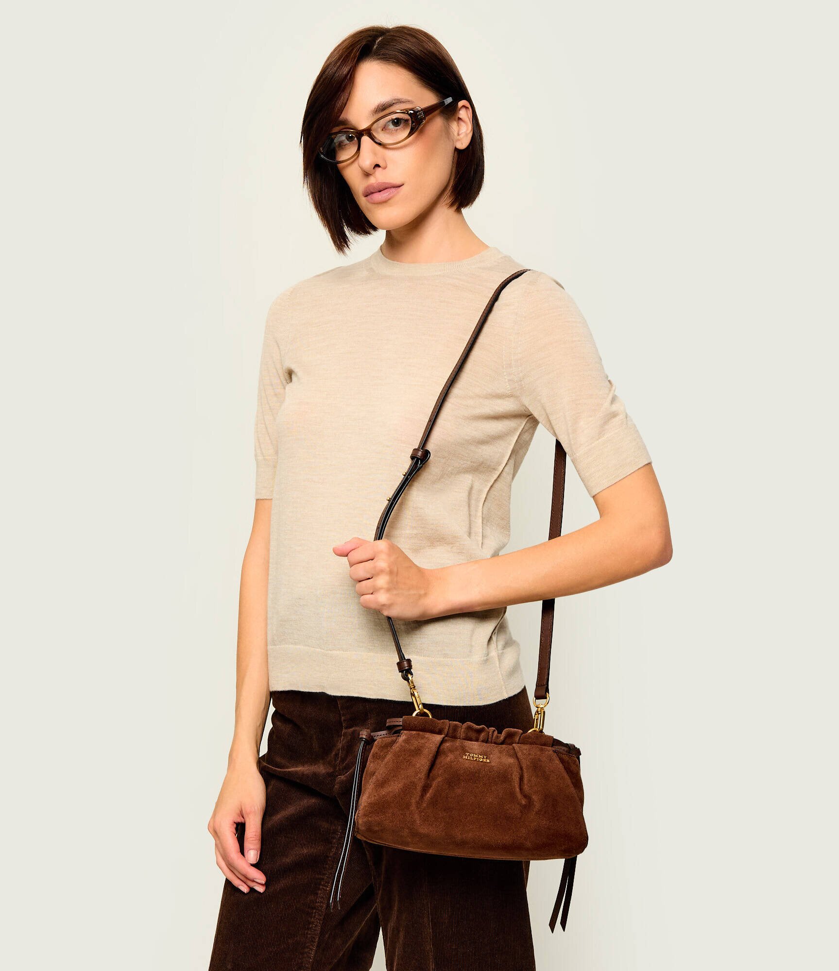 Tommy Hilfiger Geantă tip sac | piele întoarsă
