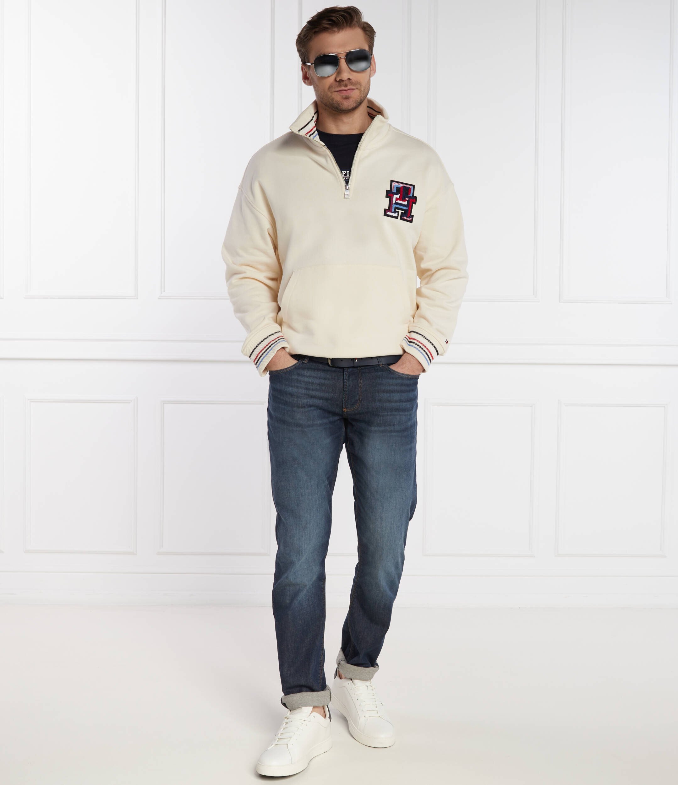Tommy Hilfiger Hanorac MONOGRAM TIPPED 1/4 ZIP | Oversize fit
