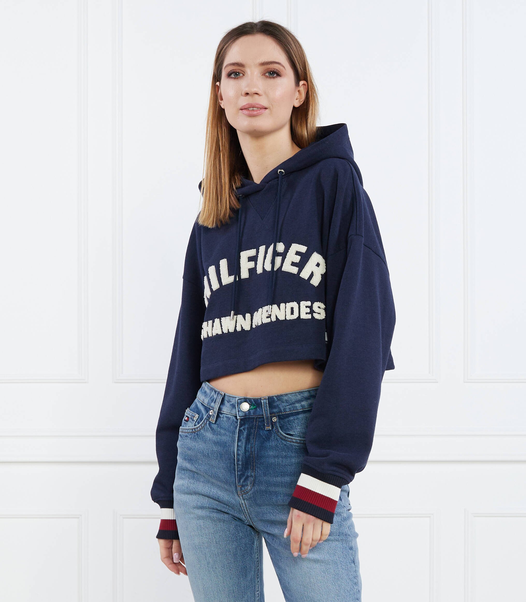 Tommy Hilfiger Hanorac THXSM FLEECE CROP GRAPHIC | Cropped Fit