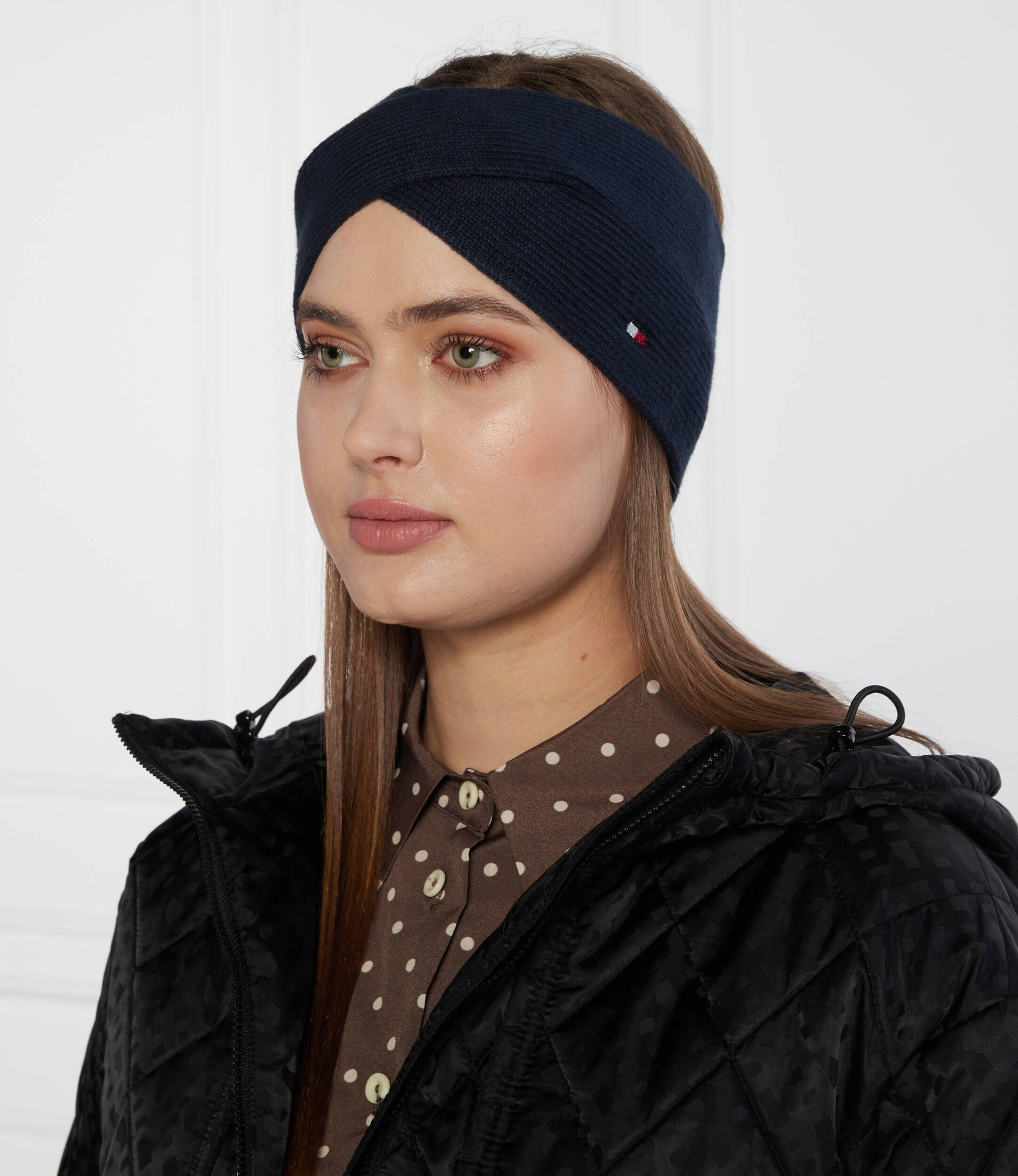 Tommy Hilfiger Opaska ESSENTIAL FLAG cu adaos de cașmir