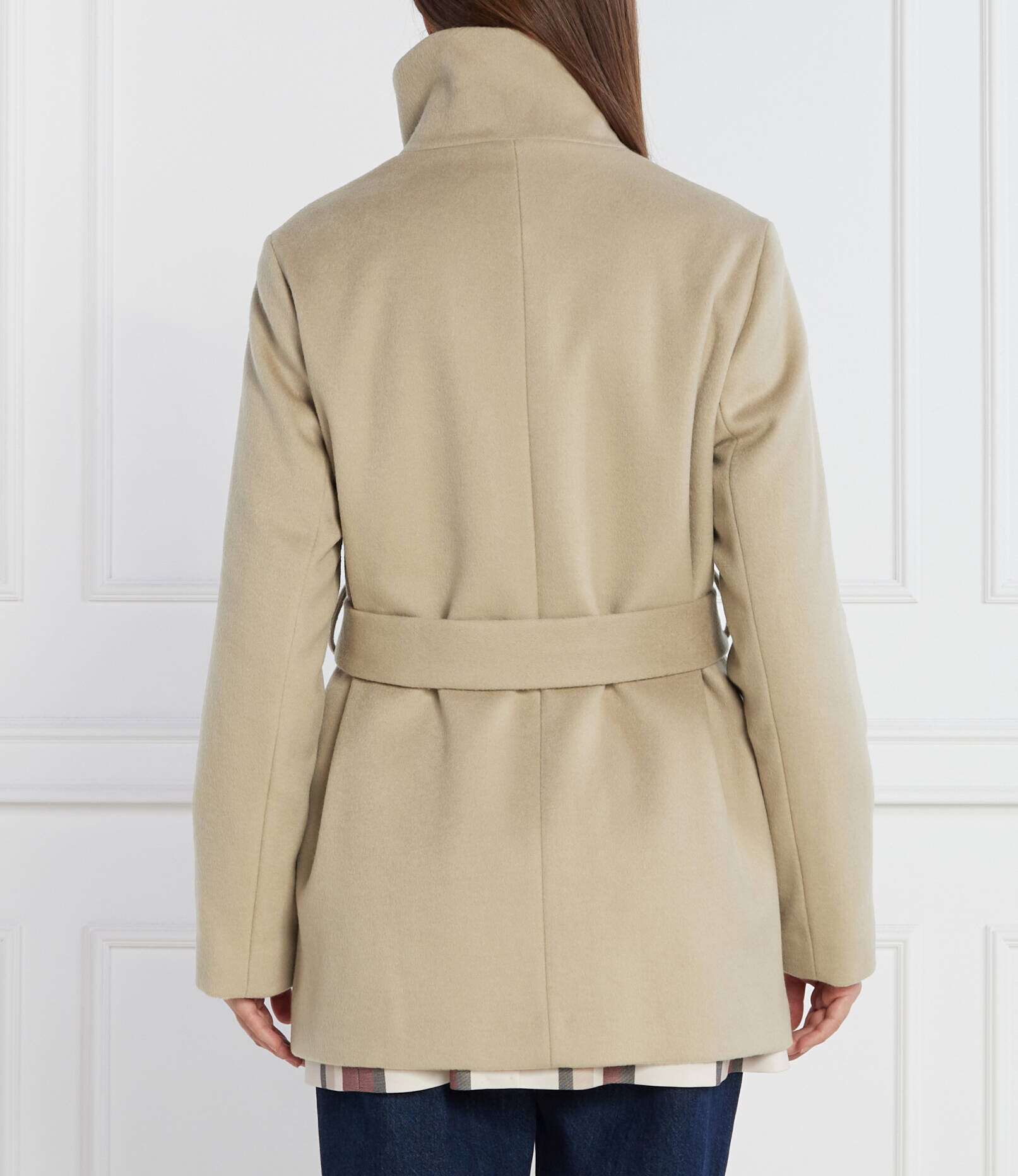 Tommy Hilfiger Palton DB BELTED FUNNEL JKT cu adaos de lână