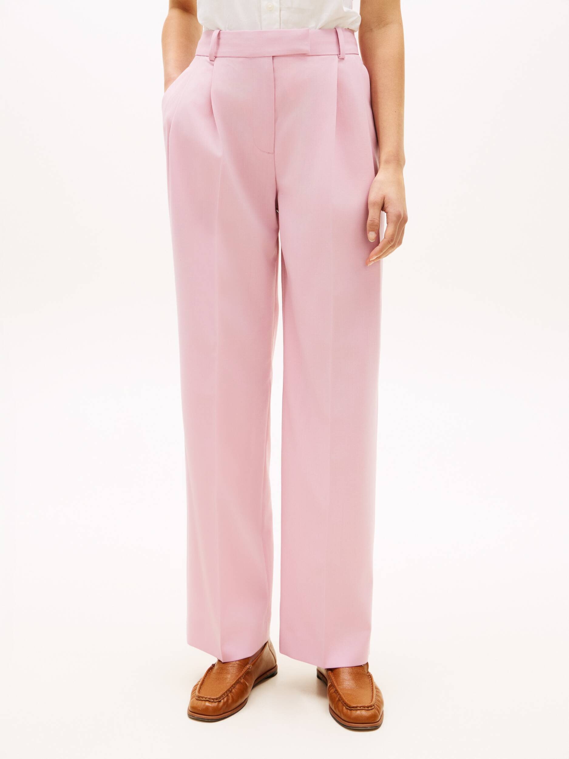Tommy Hilfiger Pantaloni | Loose fit cu adaos de lână