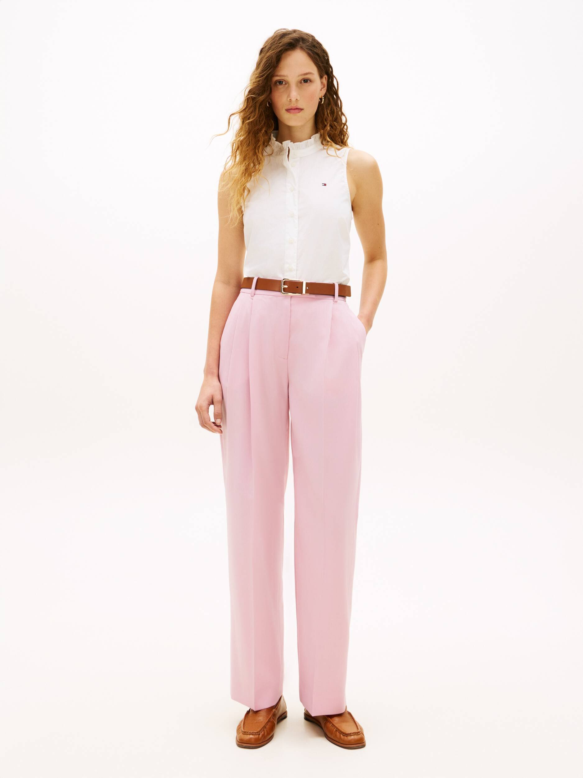 Tommy Hilfiger Pantaloni | Loose fit cu adaos de lână