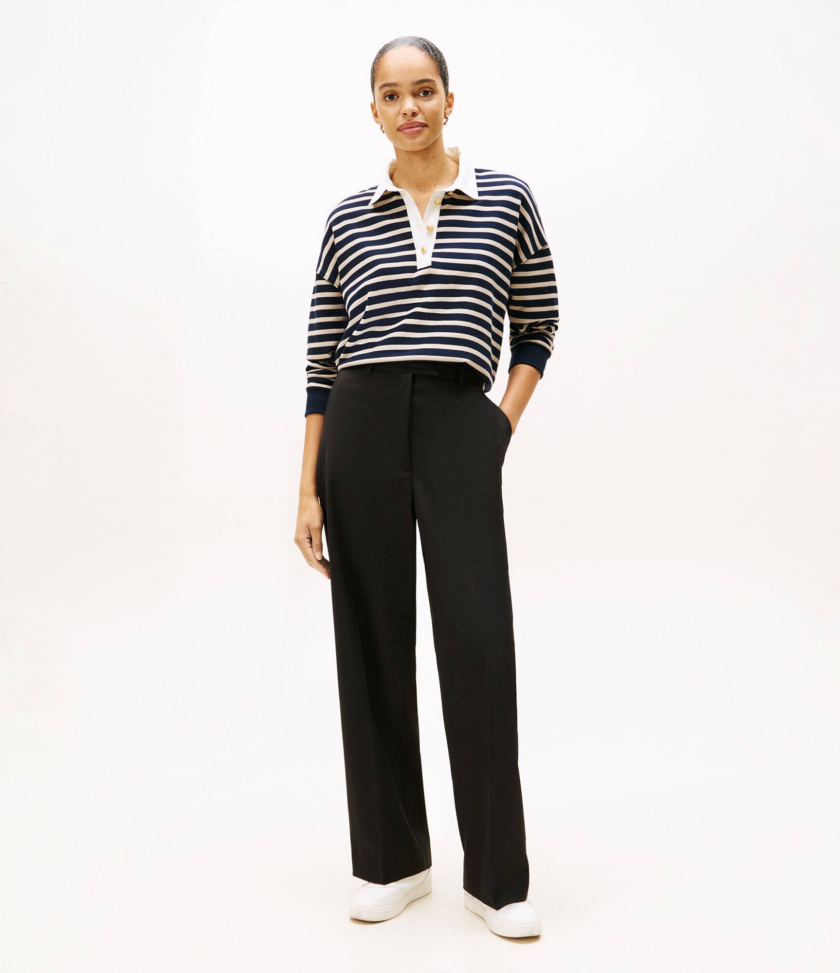 Tommy Hilfiger Pantaloni | Loose fit cu adaos de lână