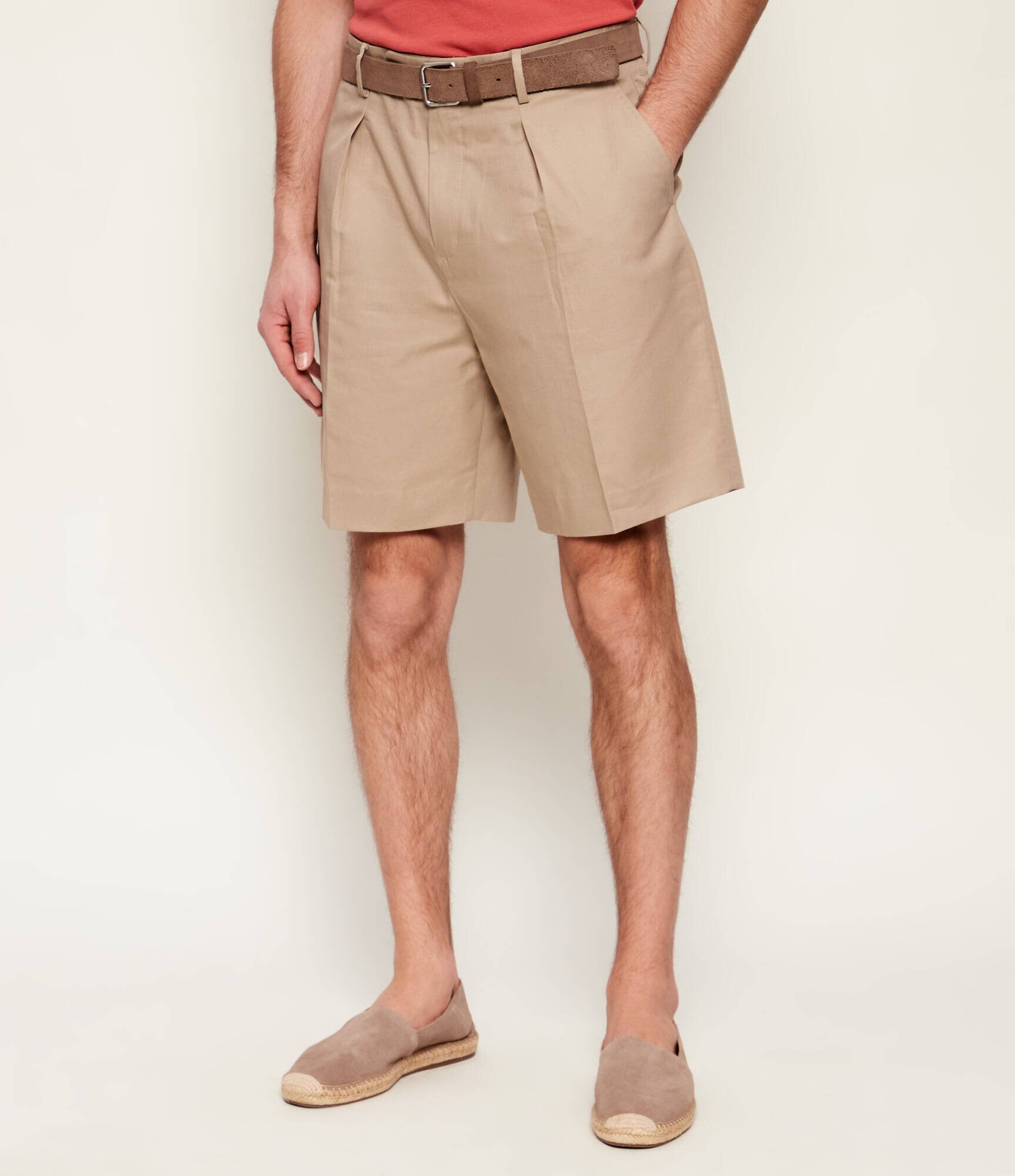 Tommy Hilfiger Pantaloni scurți chino | Relaxed fit | cu adaos de in