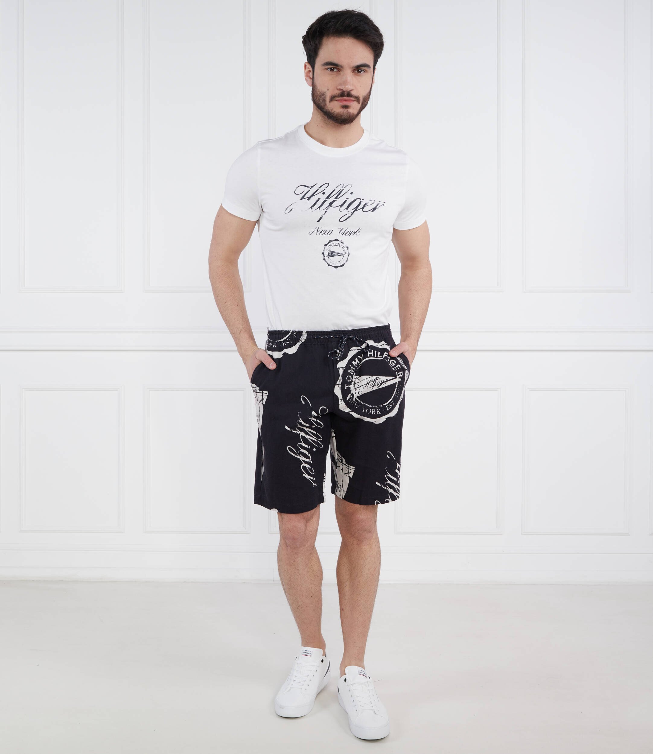 Tommy Hilfiger Pantaloni scurți HARLEM PENNANT PO | Regular Fit | cu adaos de in