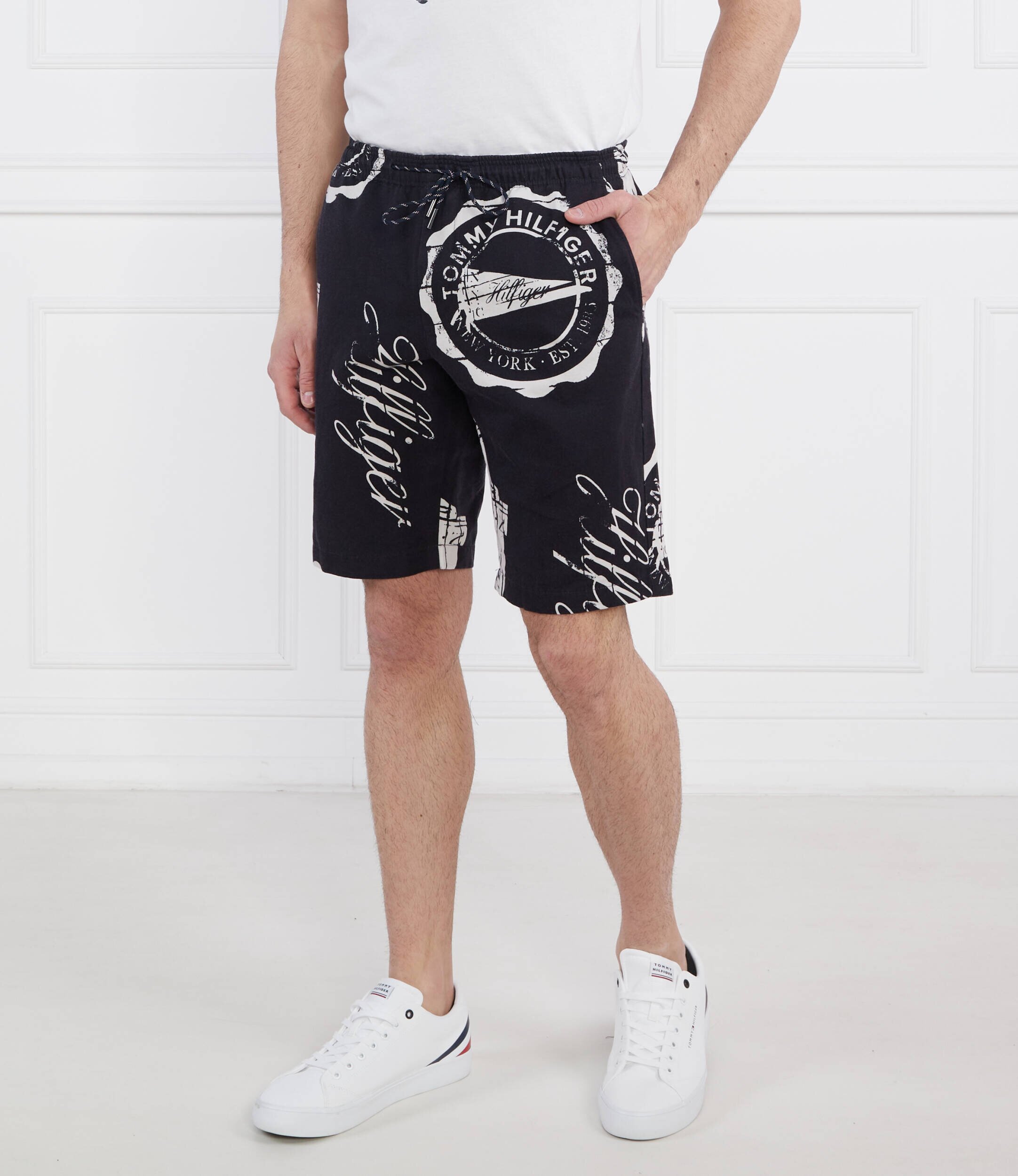 Tommy Hilfiger Pantaloni scurți HARLEM PENNANT PO | Regular Fit | cu adaos de in