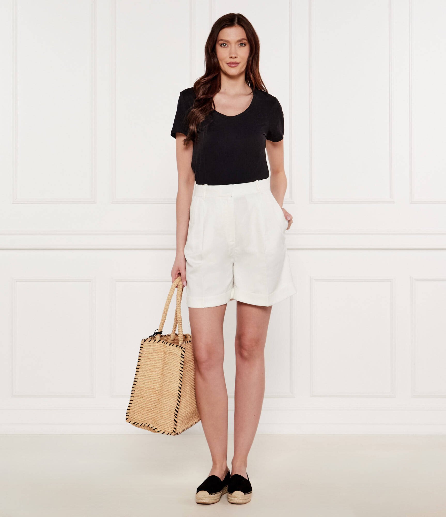 Tommy Hilfiger Pantaloni Scurți | Regular Fit | z dodatkiem lnu