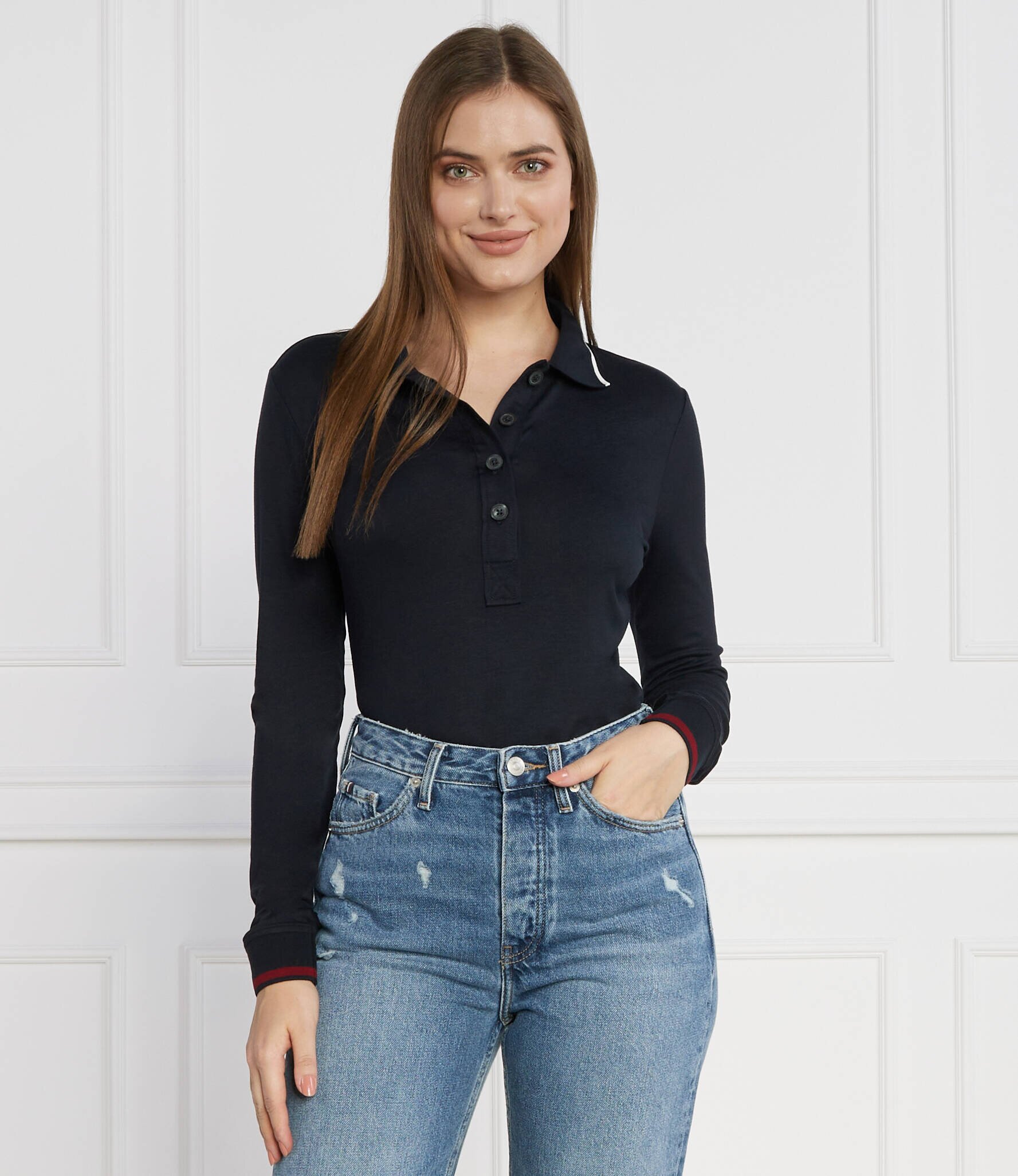 Tommy Hilfiger Polo SPLIT GLOBAL STR LS | Slim Fit