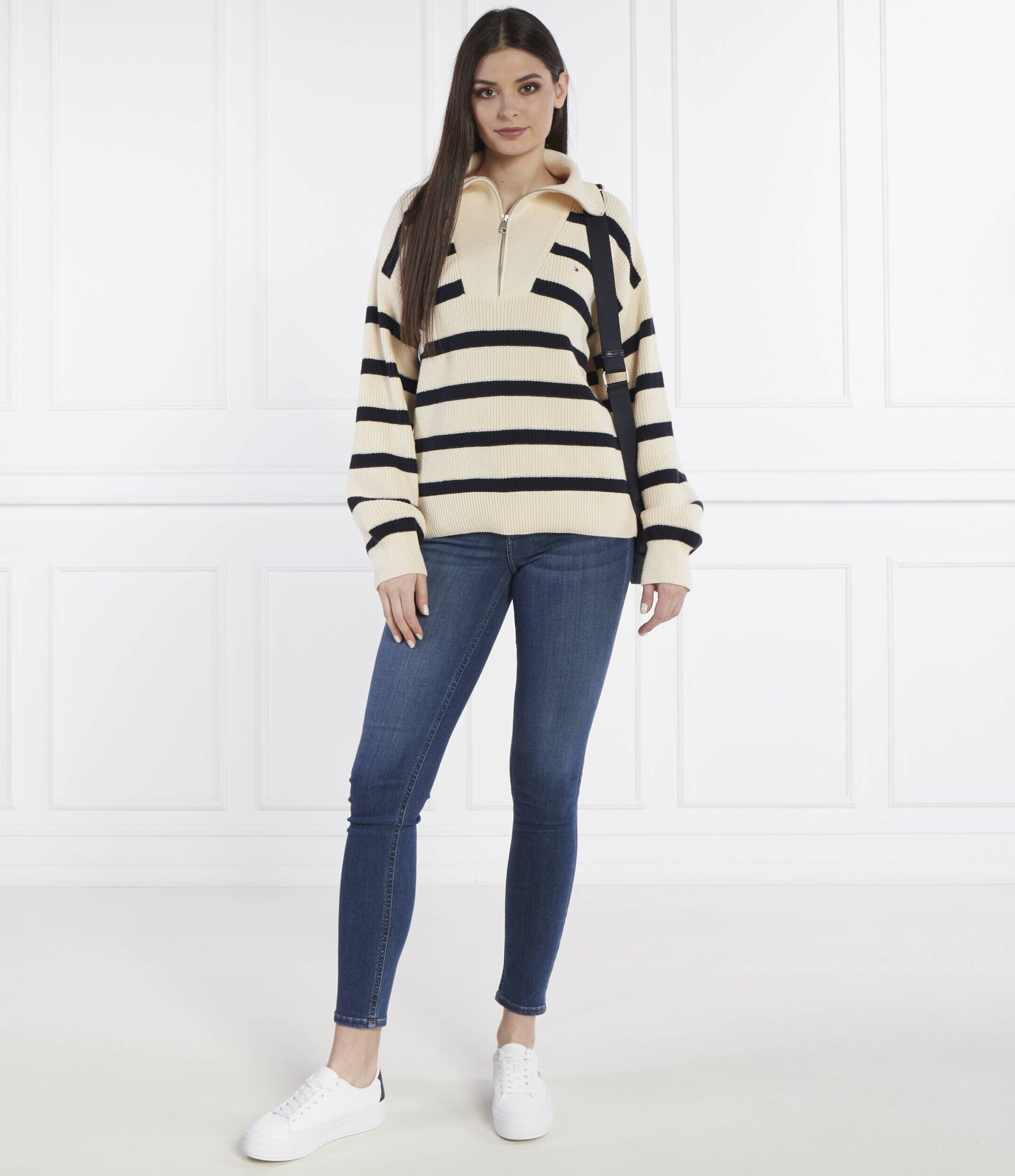Tommy Hilfiger Pulover CO CARDI STITCH 1/2 ZIP SWT | Loose fit