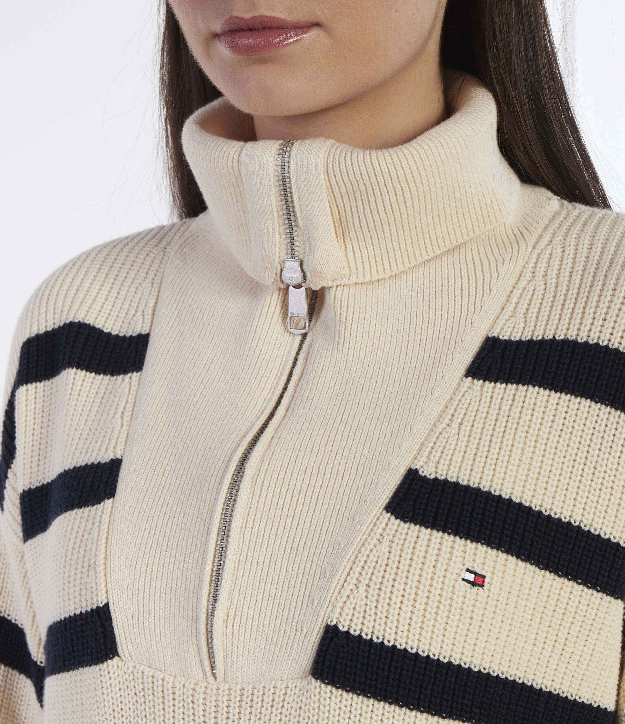 Tommy Hilfiger Pulover CO CARDI STITCH 1/2 ZIP SWT | Loose fit