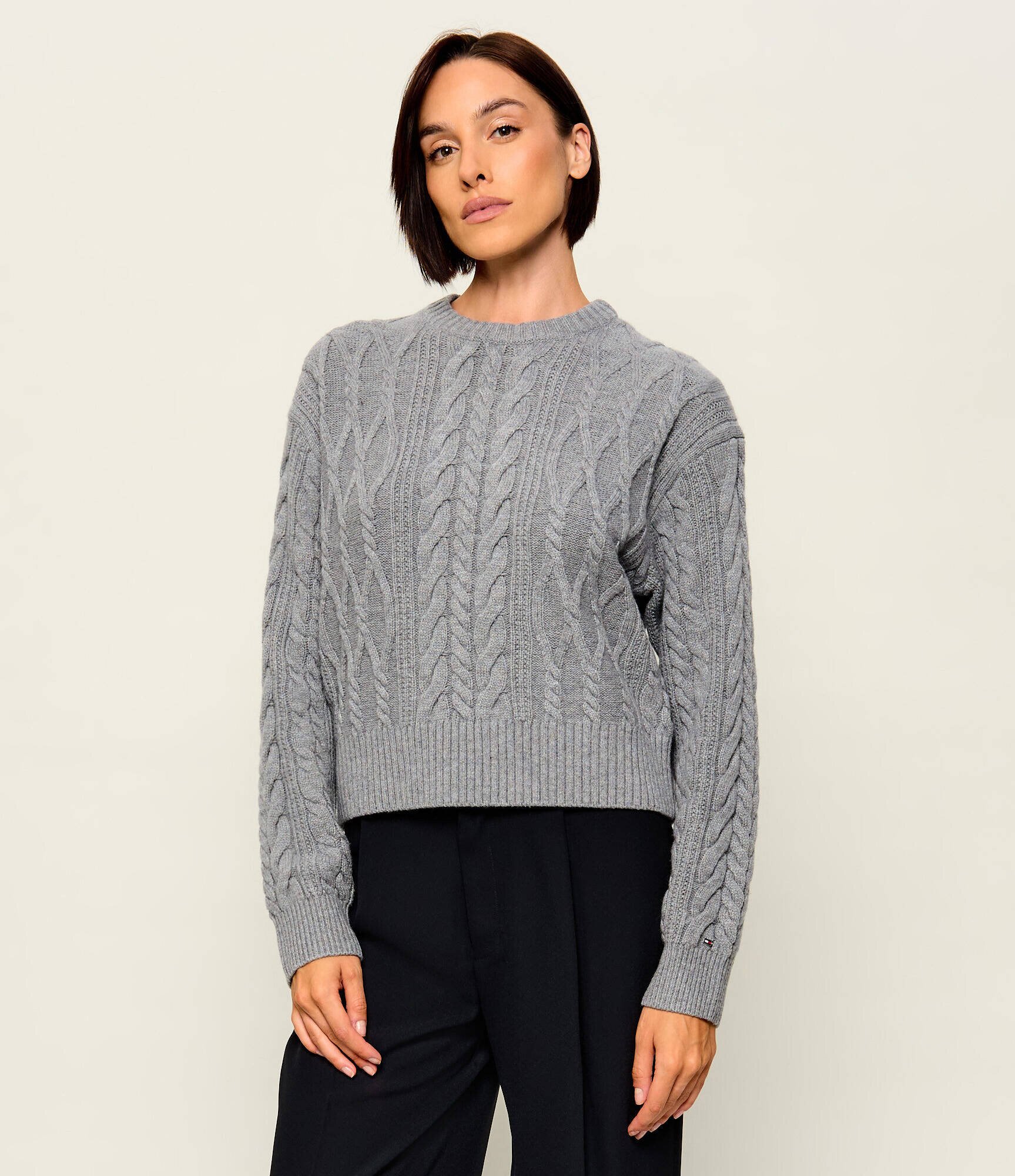 Tommy Hilfiger Pulover | Loose fit | cu adaos de mătase și lână