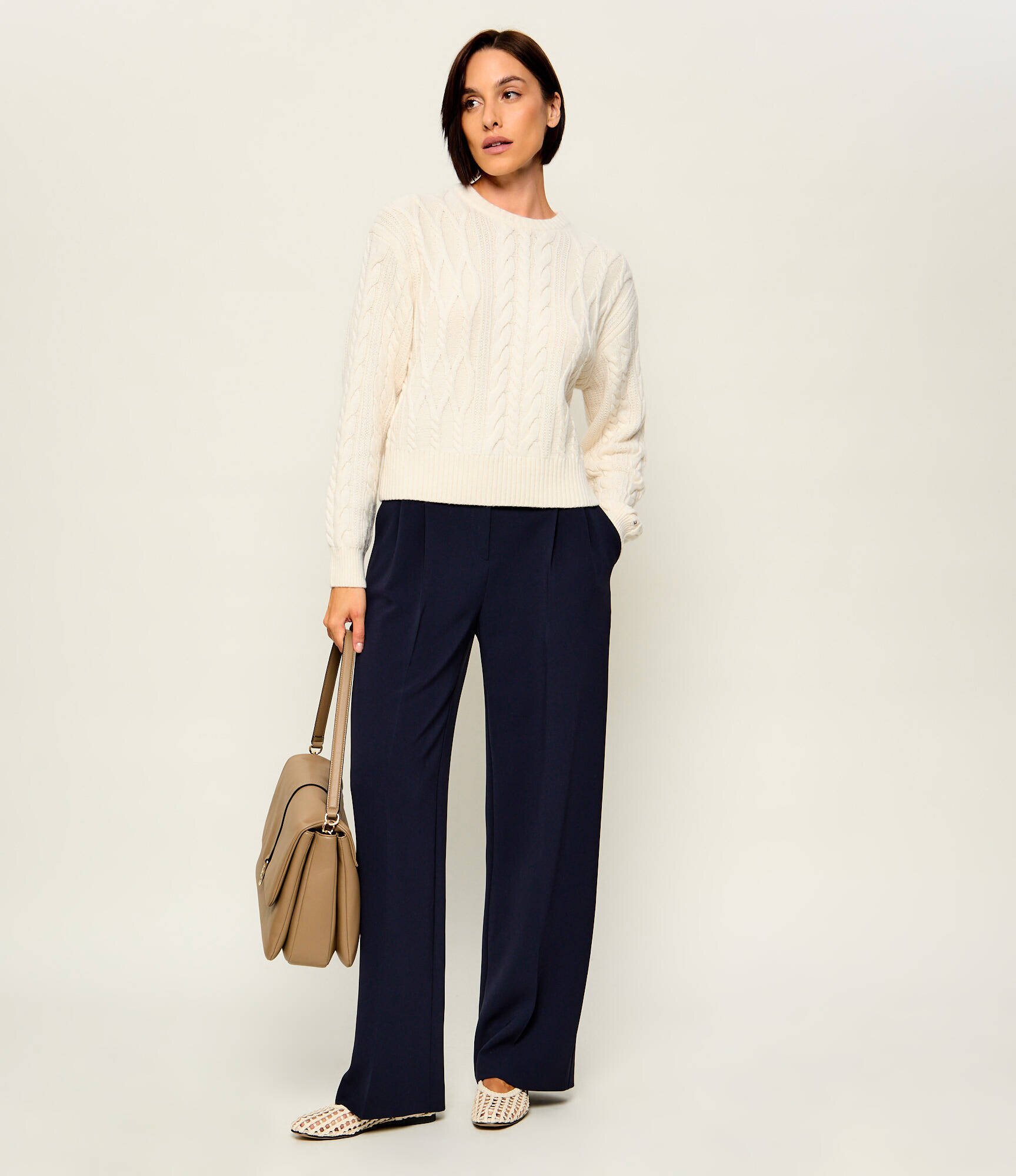 Tommy Hilfiger Pulover | Loose fit | cu adaos de mătase și lână
