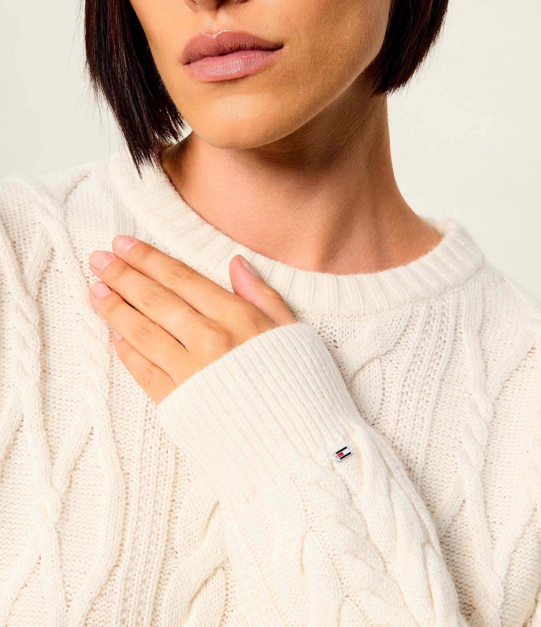 Tommy Hilfiger Pulover | Loose fit | cu adaos de mătase și lână