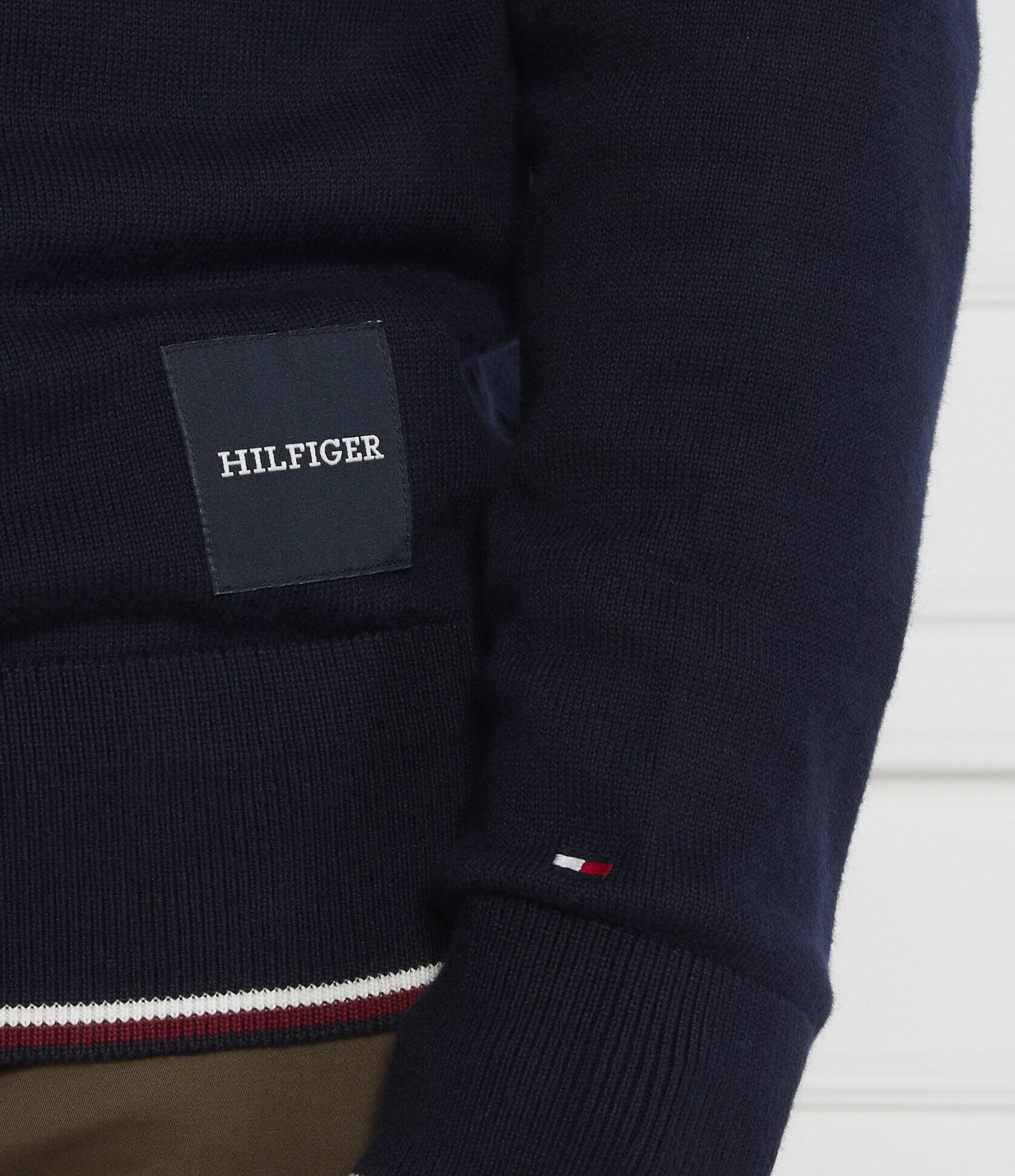 Tommy Hilfiger Pulover MONOTYPE GS TIPPED | Regular Fit cu adaos de mătase