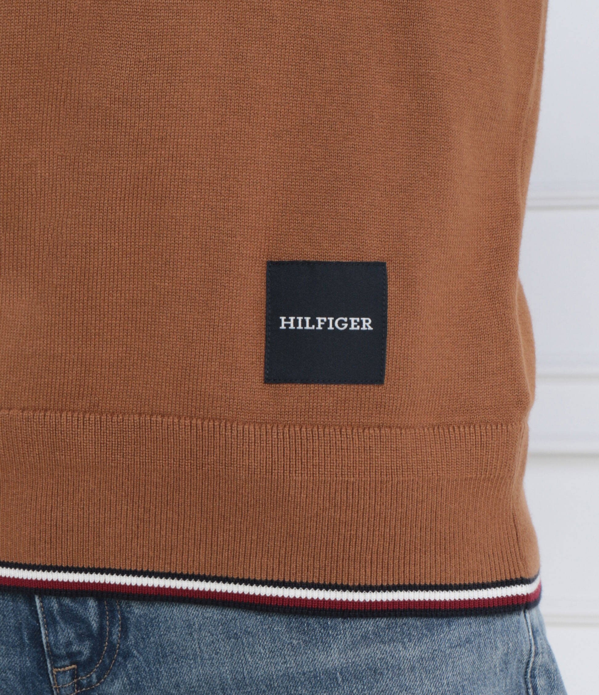 Tommy Hilfiger Pulover MONOTYPE GS TIPPED | Regular Fit cu adaos de mătase