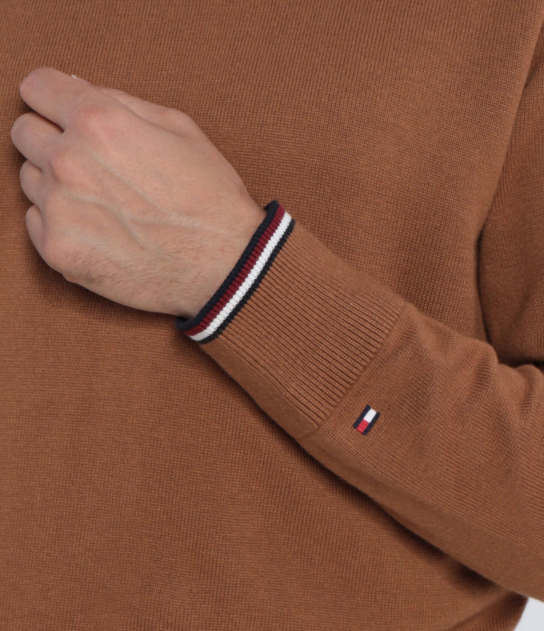 Tommy Hilfiger Pulover MONOTYPE GS TIPPED | Regular Fit cu adaos de mătase