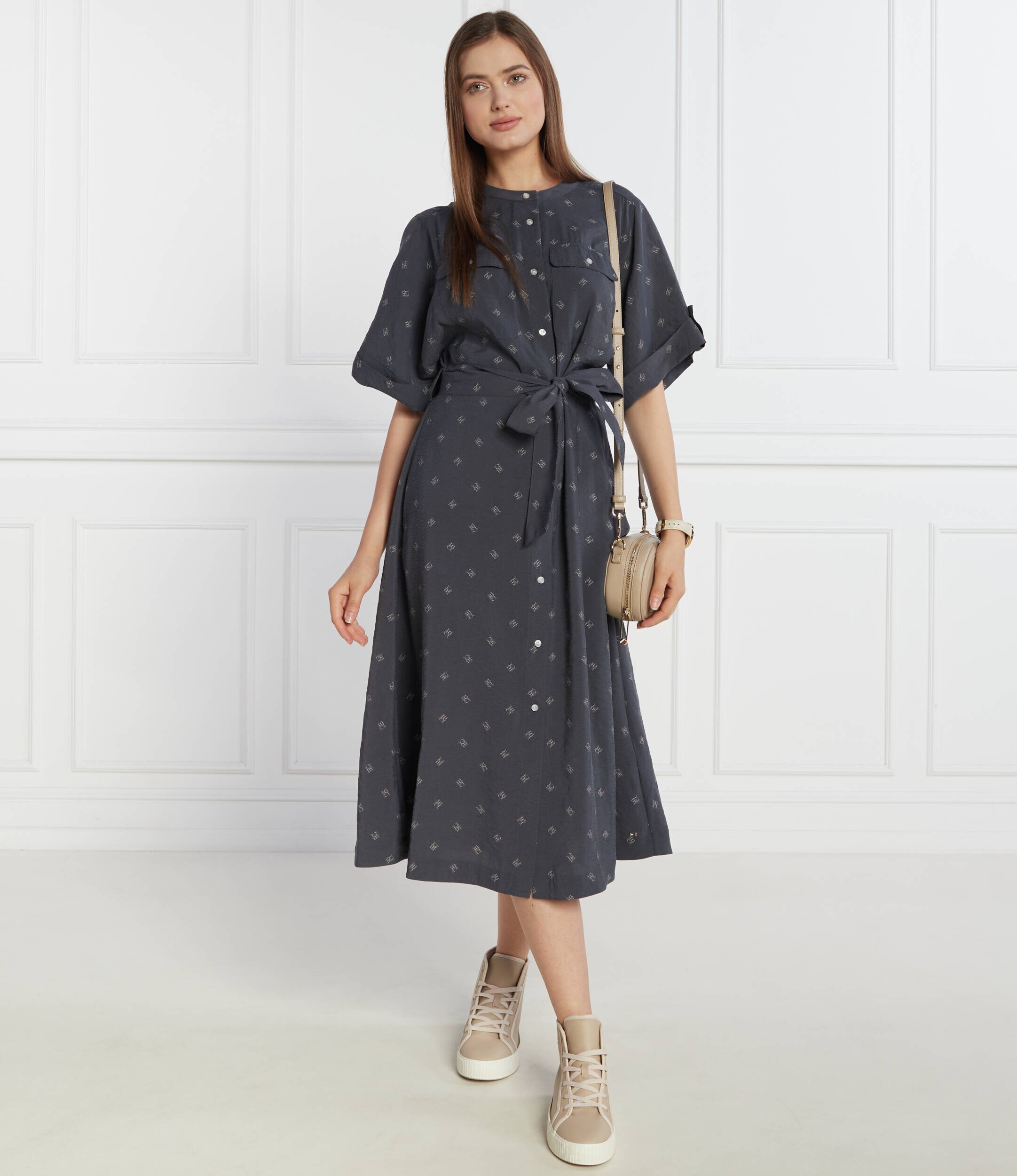 Tommy Hilfiger Rochie cu cordon AMD VIS CREPE SS