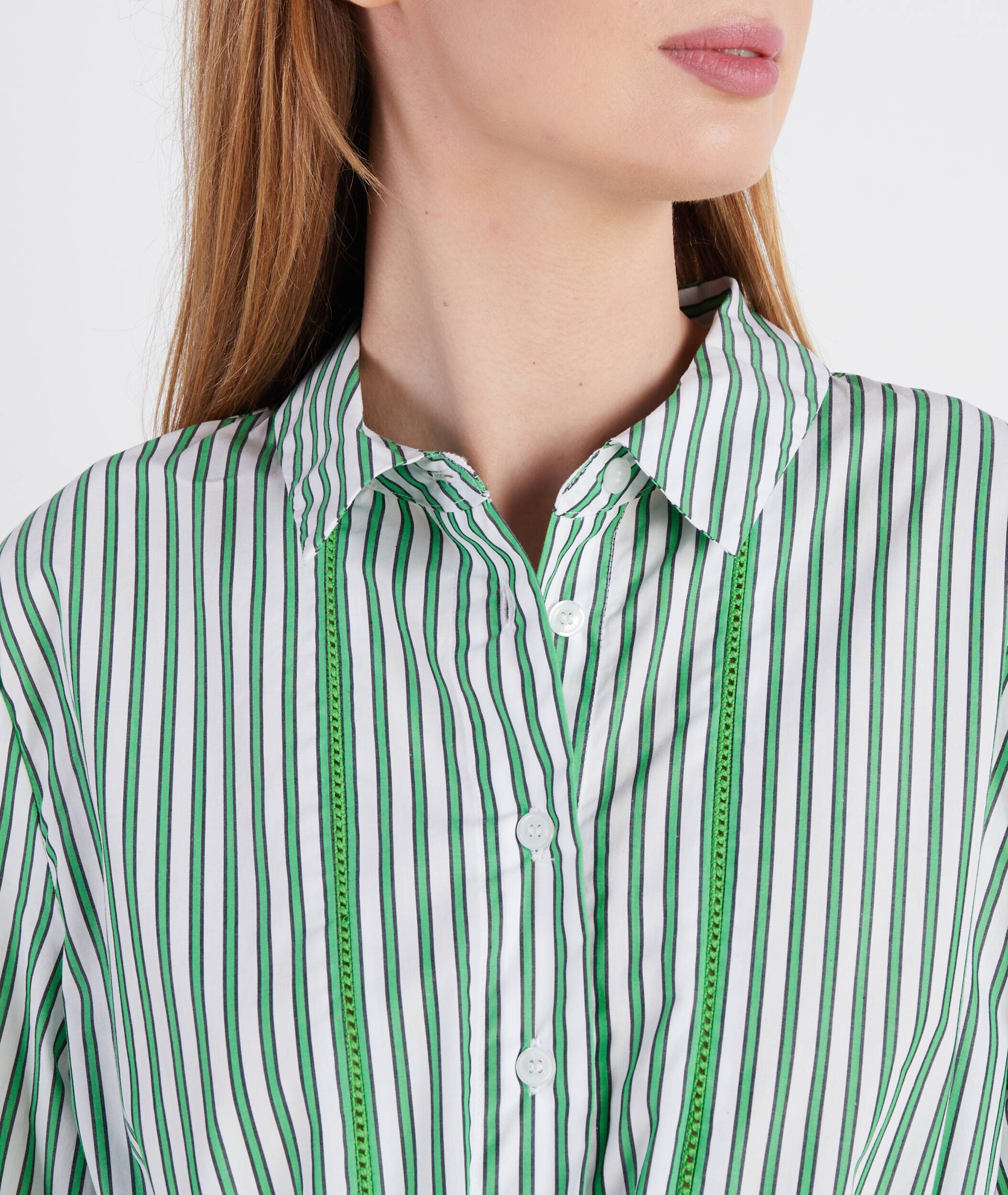 Tommy Hilfiger Rochie ORG CO STRIPE MIDI SHIRT-DRESS