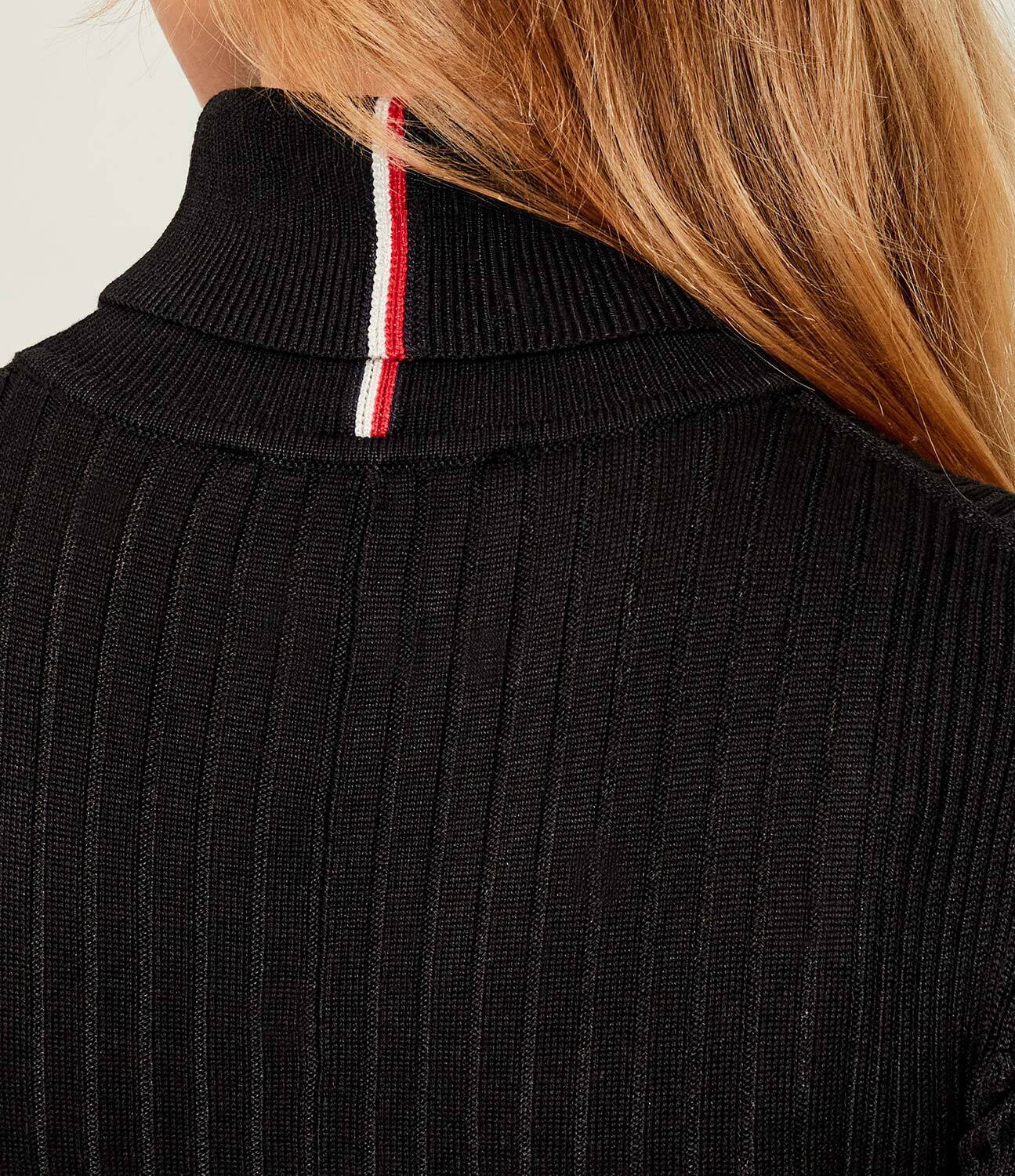 Tommy Hilfiger Rochie RIB ROLL-NK cu adaos de mătase
