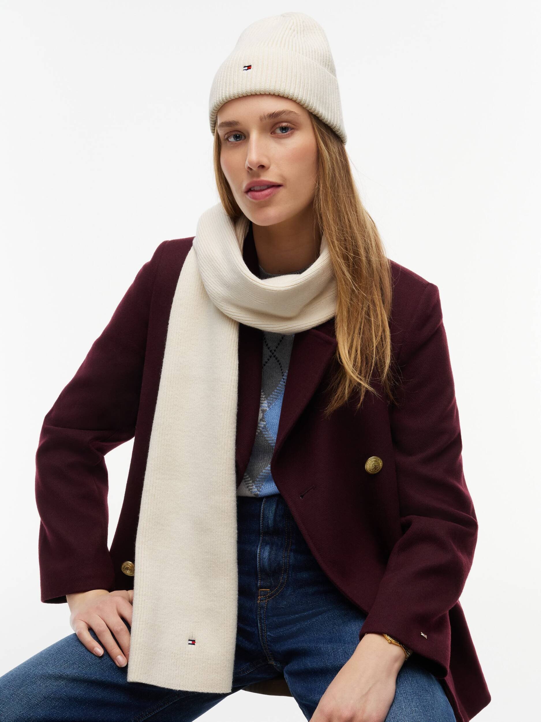 Tommy Hilfiger Șal + căciulă cu adaos de lână