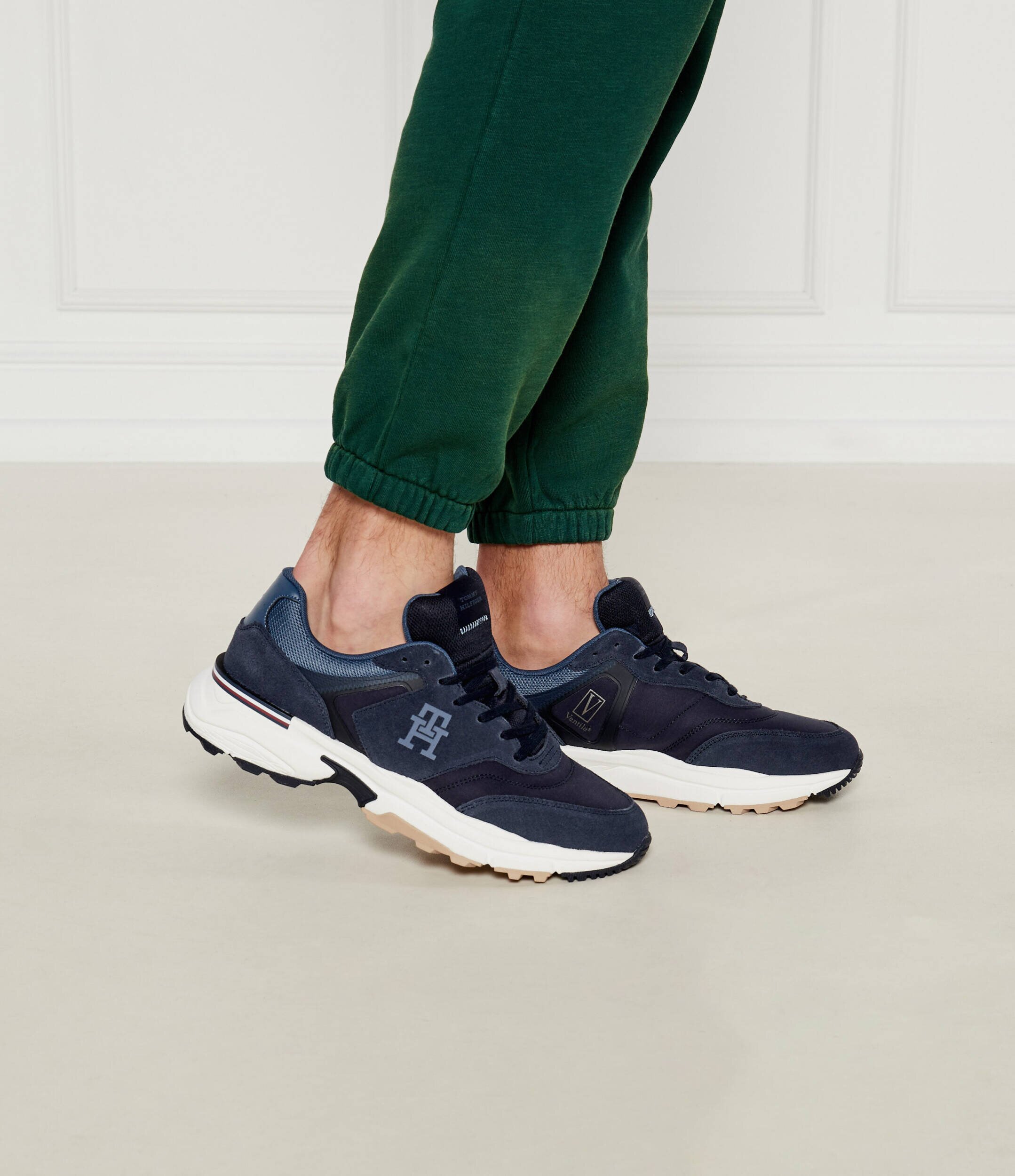 Tommy Hilfiger Sneakers M RUNNER X VENTILE MIX | piele întoarsă