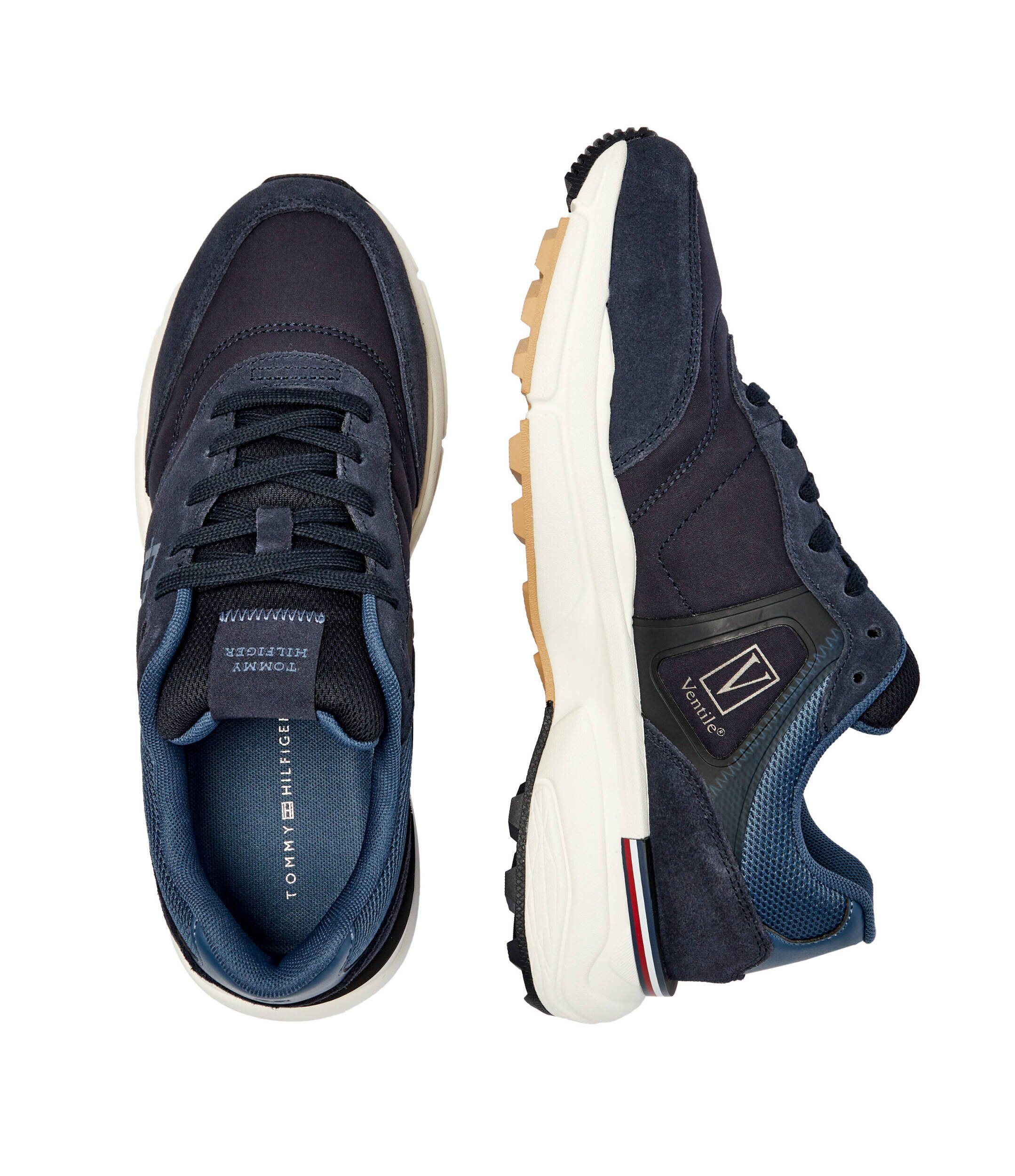 Tommy Hilfiger Sneakers M RUNNER X VENTILE MIX | piele întoarsă