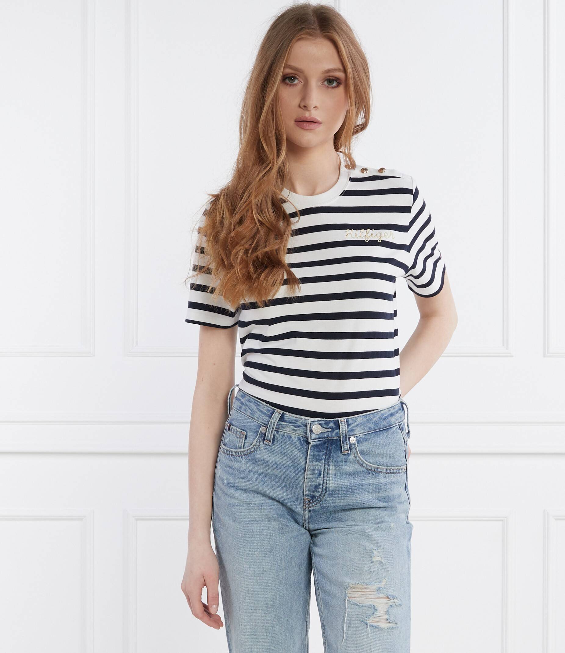 Tommy Hilfiger Tricou GOLD BUTTON C-NK SS | Regular Fit