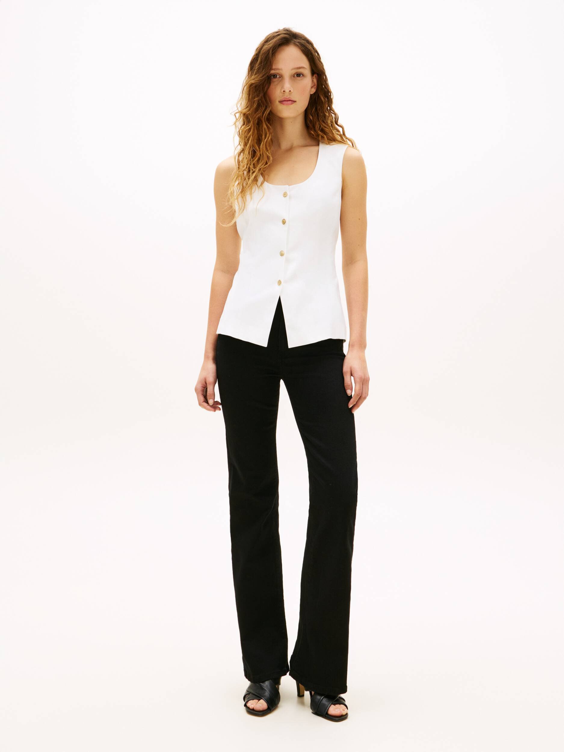 Tommy Hilfiger Vestă | Slim Fit | cu adaos de in