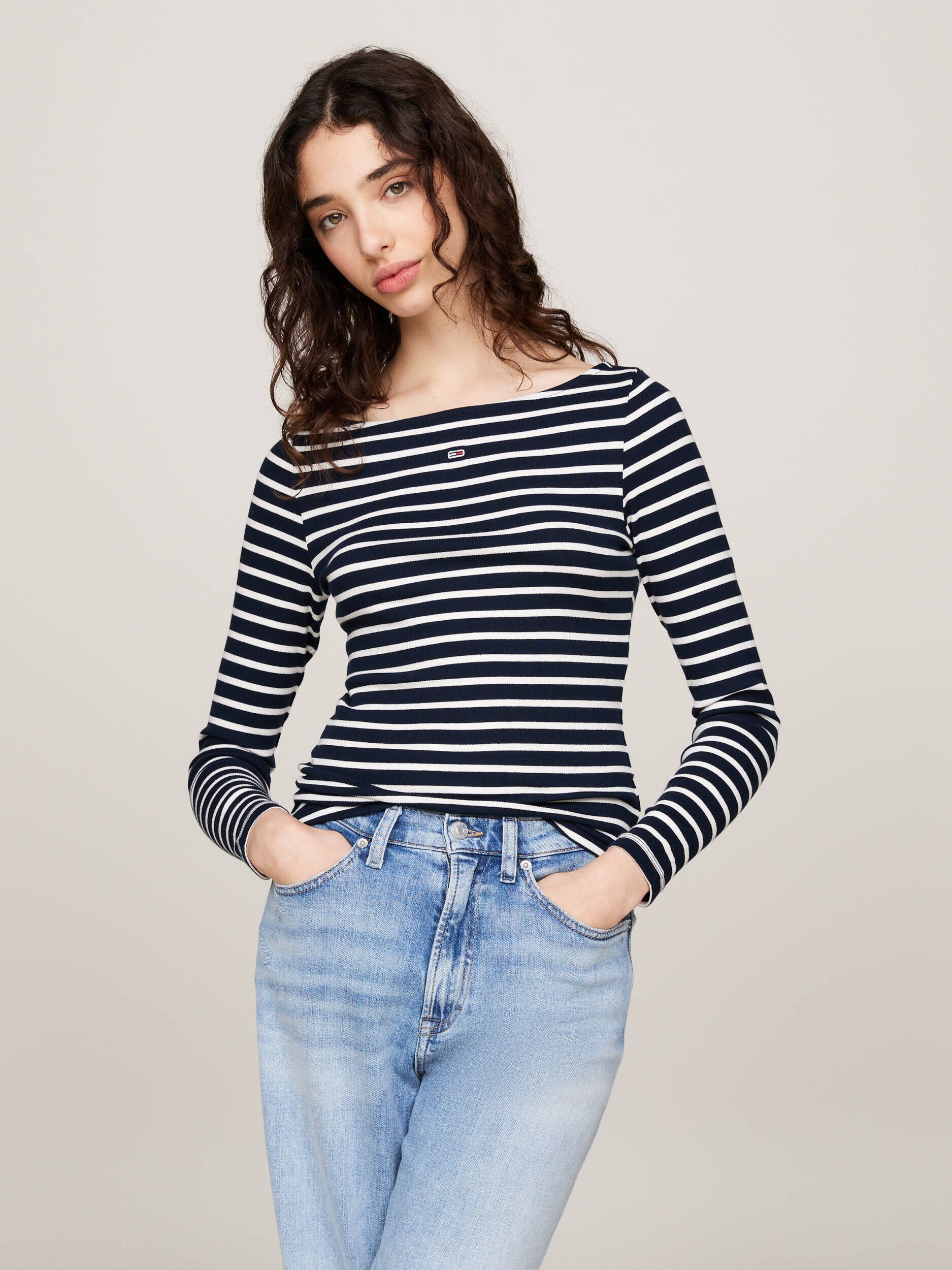 Tommy Jeans Bluză BRETON | Slim Fit