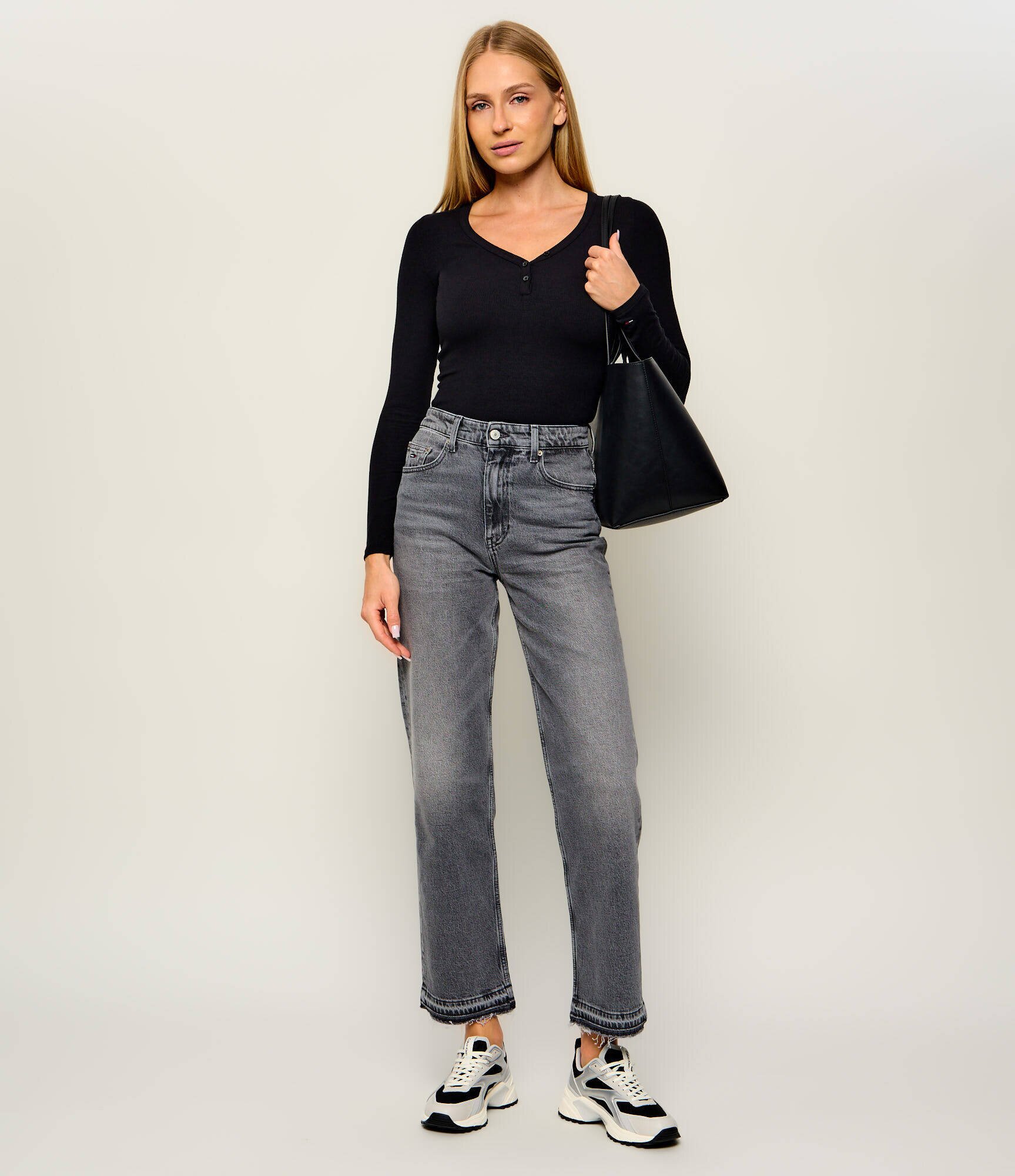 Tommy Jeans Bluză Henley | Slim Fit