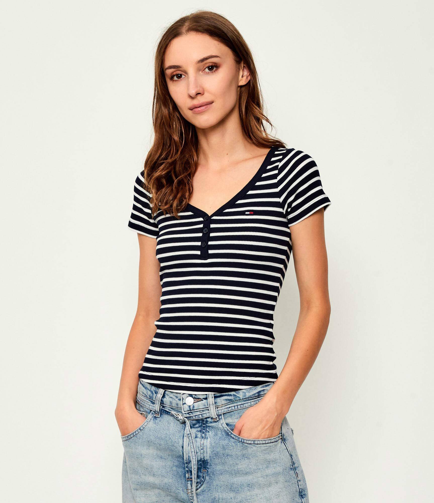 Tommy Jeans Bluză HENLEY | Slim Fit