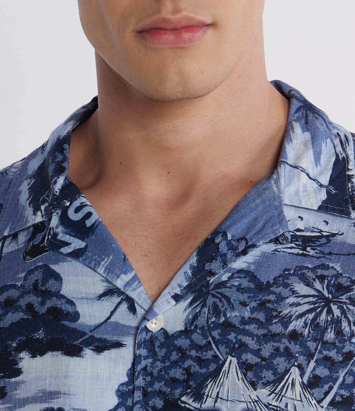 Tommy Jeans Cămașă HAWAIIAN CAMP | Relaxed fit | cu adaos de in