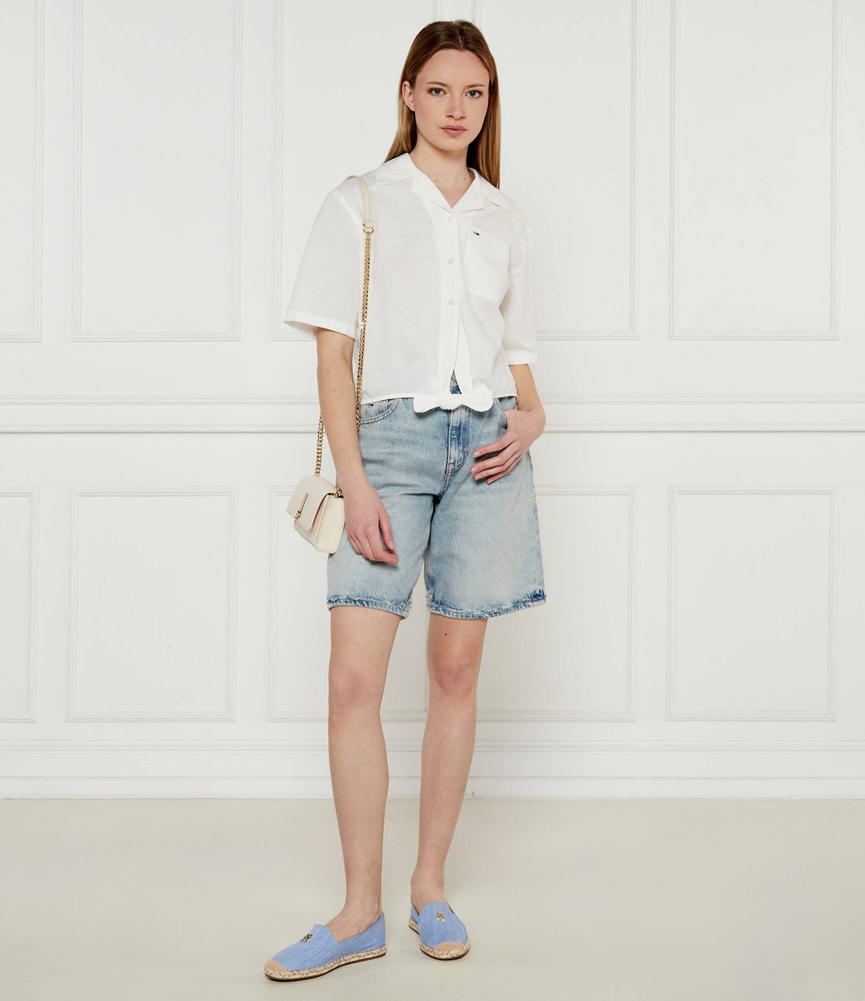 Tommy Jeans Cămașă | Loose fit | cu adaos de in