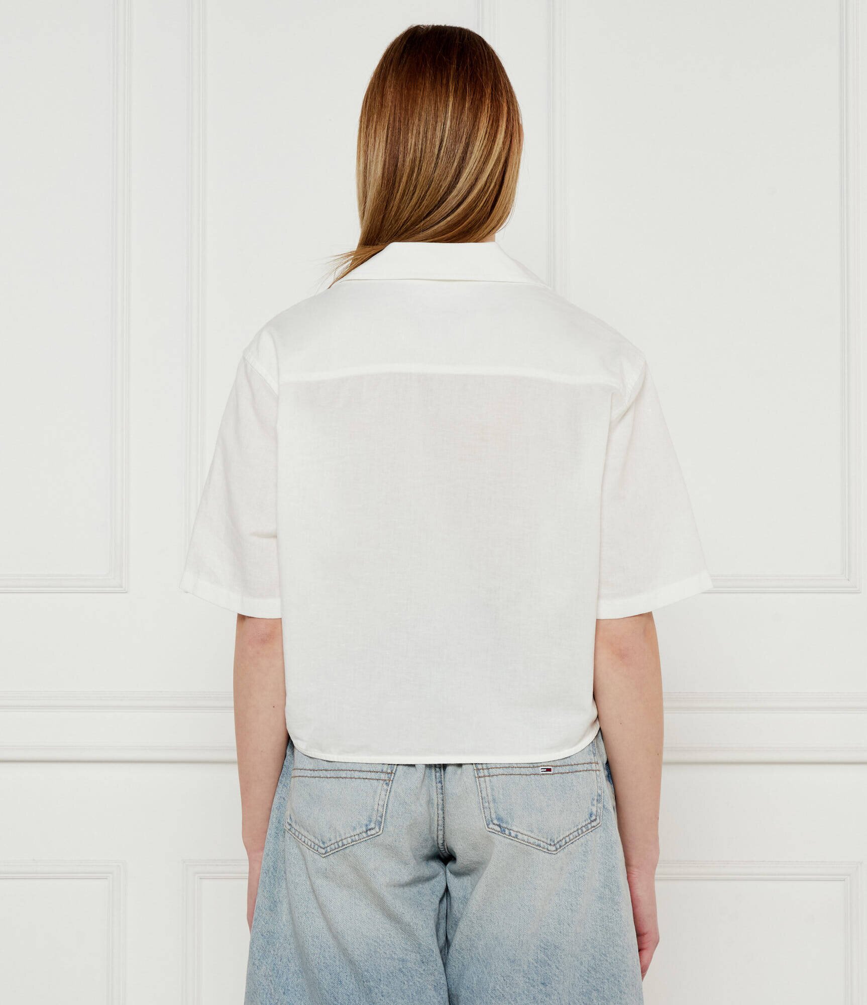 Tommy Jeans Cămașă | Loose fit | cu adaos de in