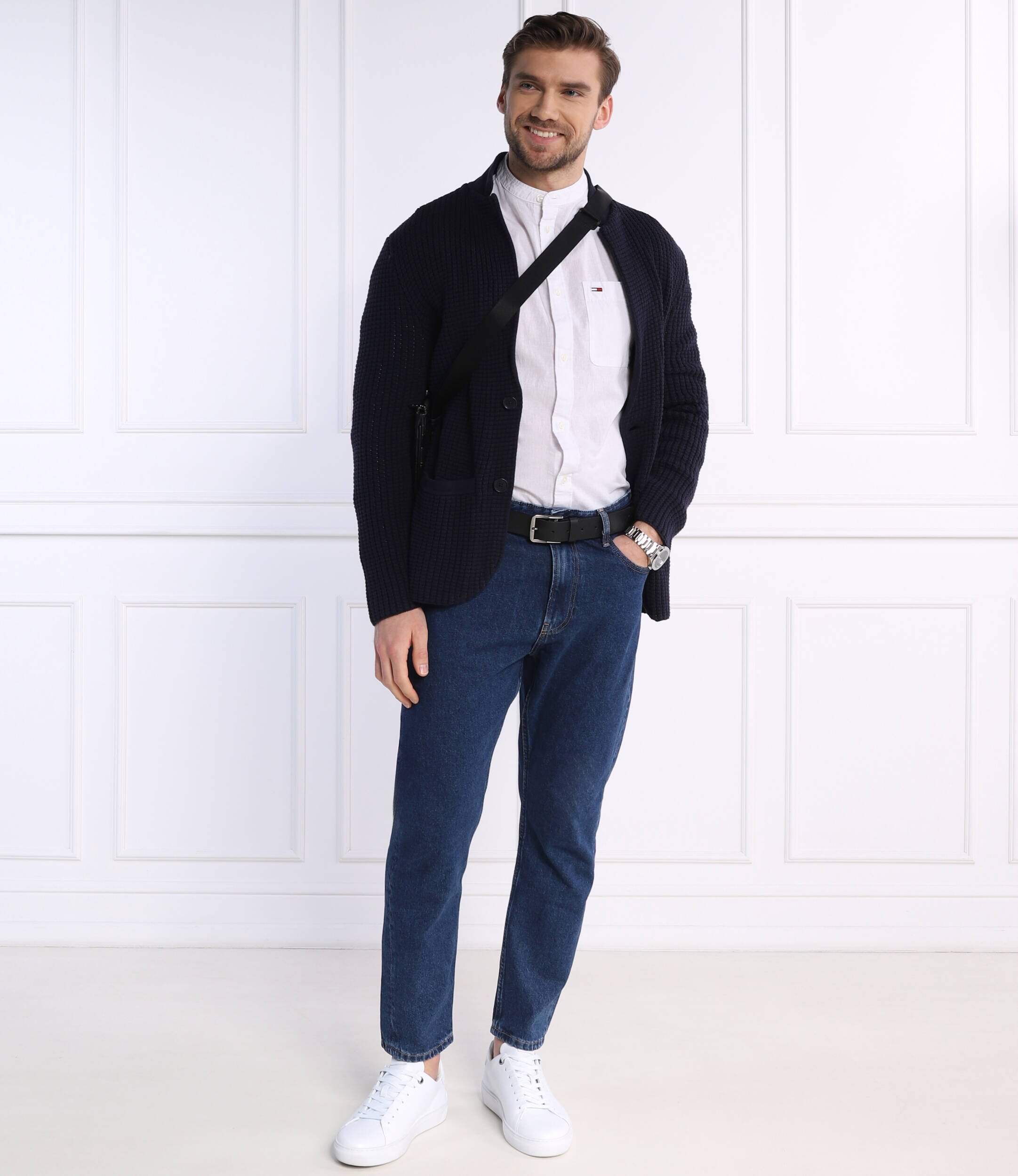 Tommy Jeans Cămașă MAO LINEN BLEND | Regular Fit | cu adaos de in