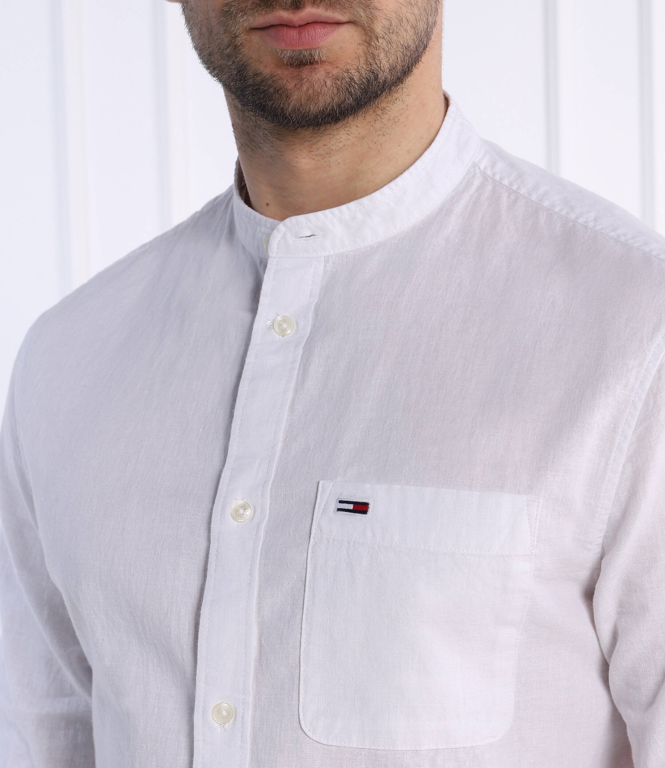 Tommy Jeans Cămașă MAO LINEN BLEND | Regular Fit | cu adaos de in