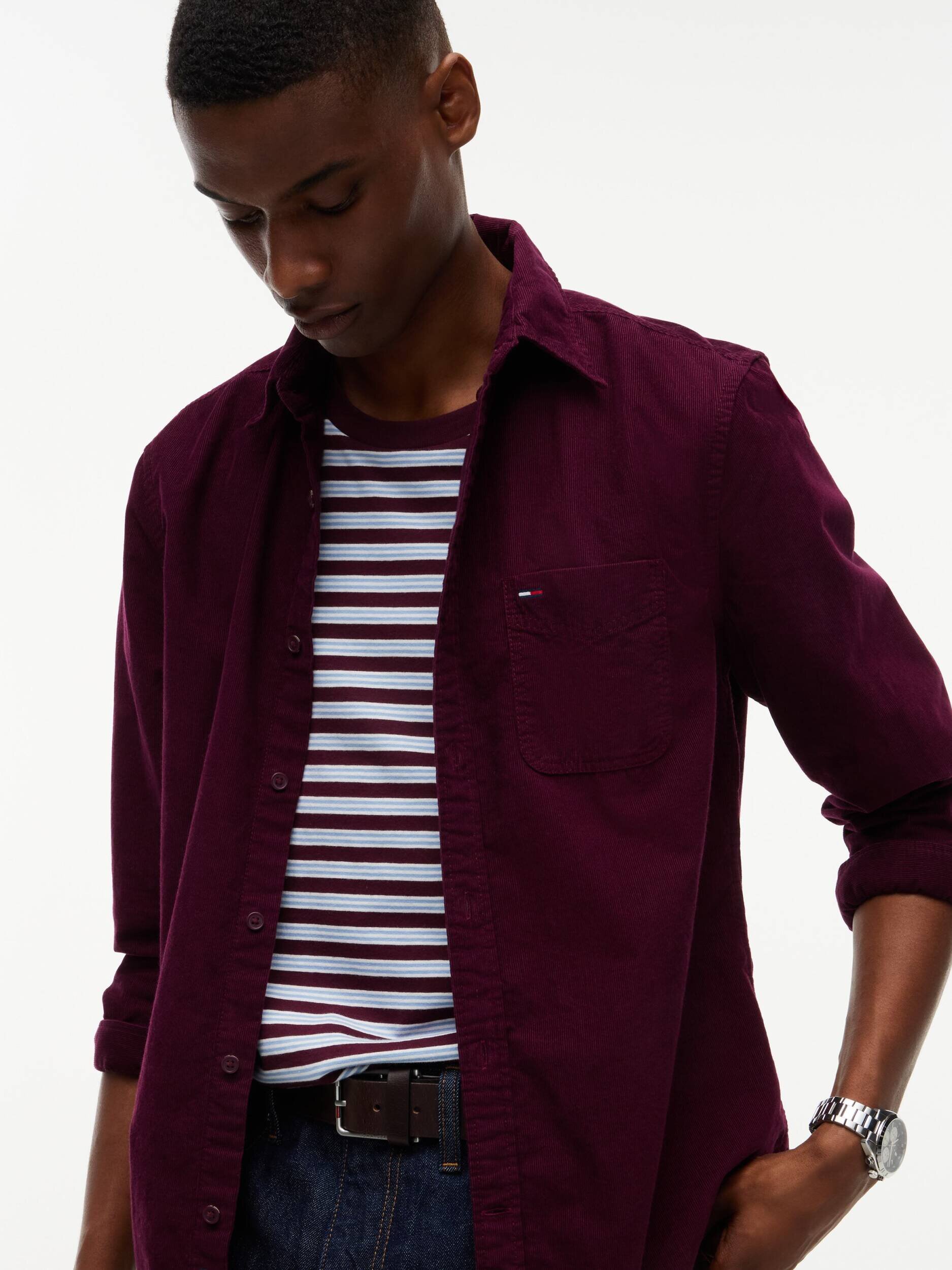 Tommy Jeans Cămașă | regular fit | catifea reiată