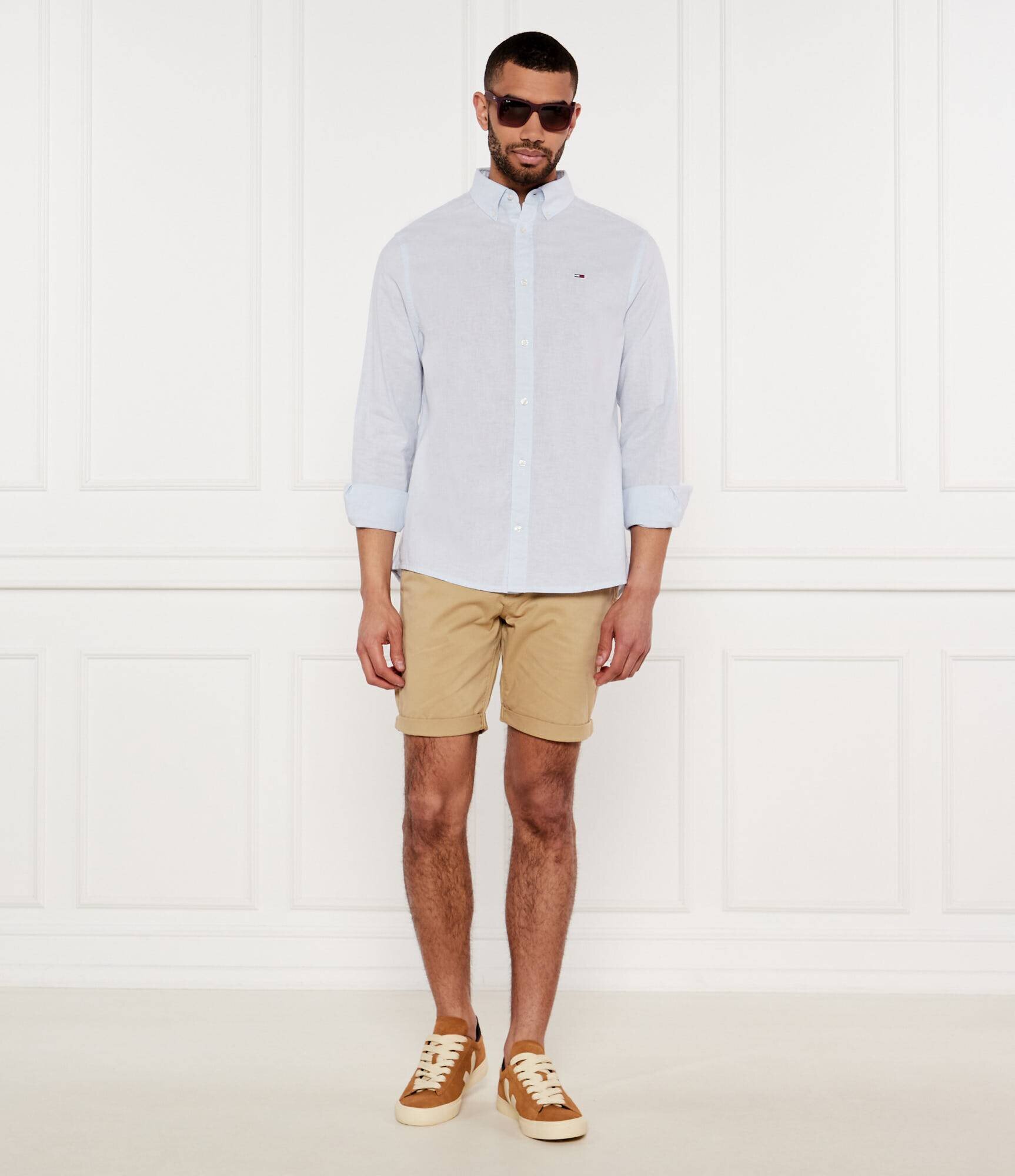 Tommy Jeans Cămașă | Regular Fit | cu adaos de in