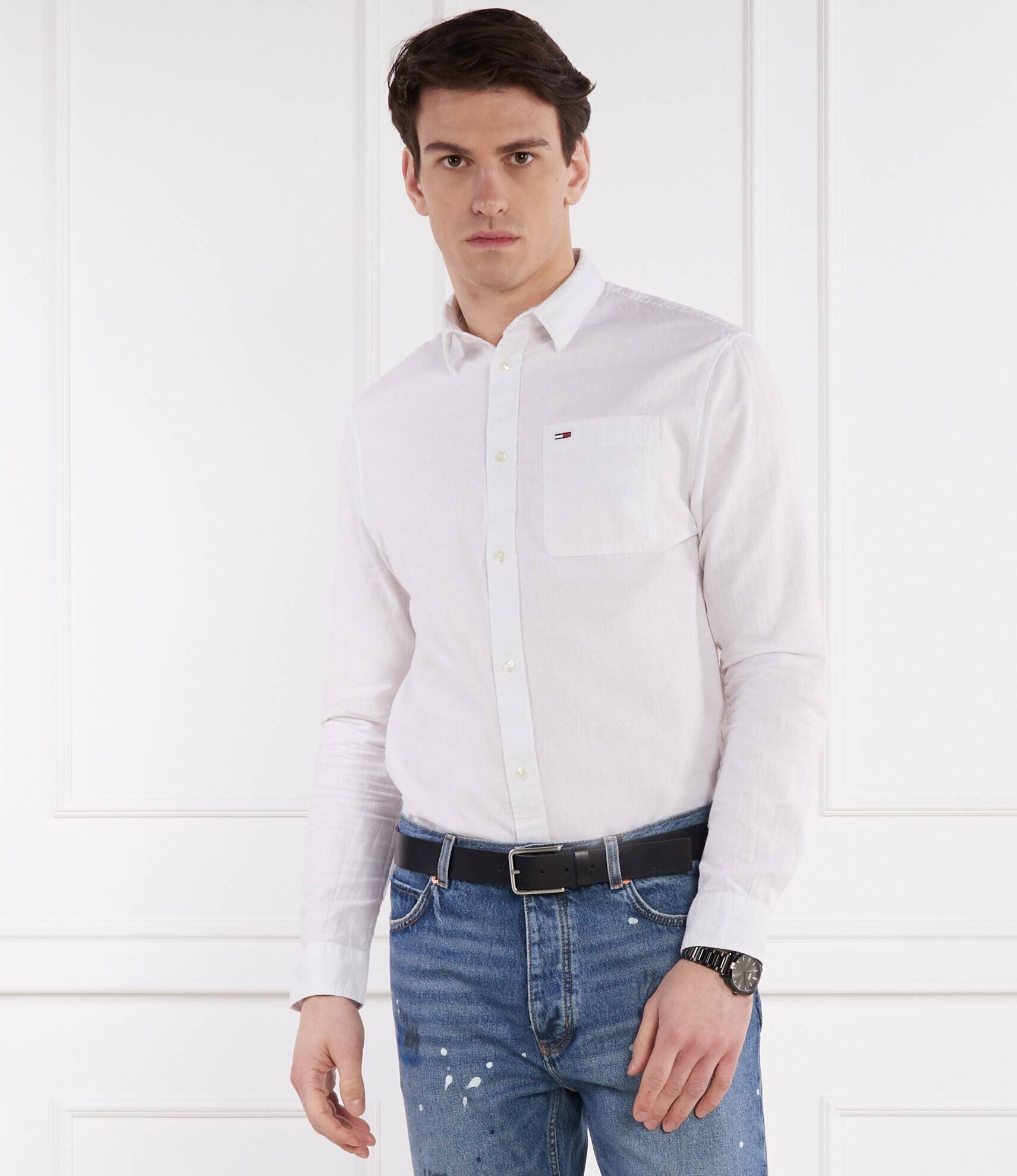 Tommy Jeans Cămașă | Regular Fit | cu adaos de in