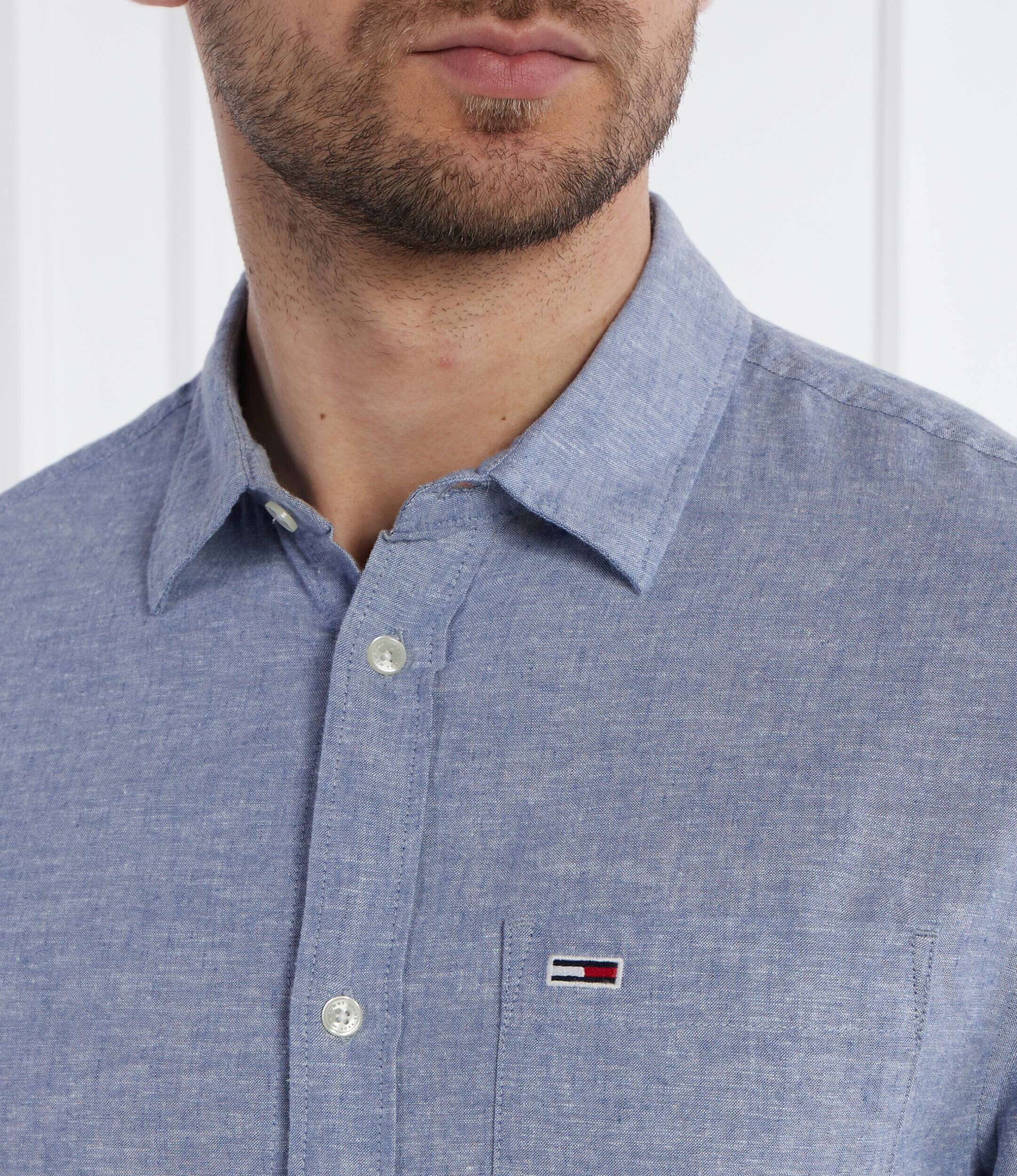 Tommy Jeans Cămașă | Regular Fit | cu adaos de in