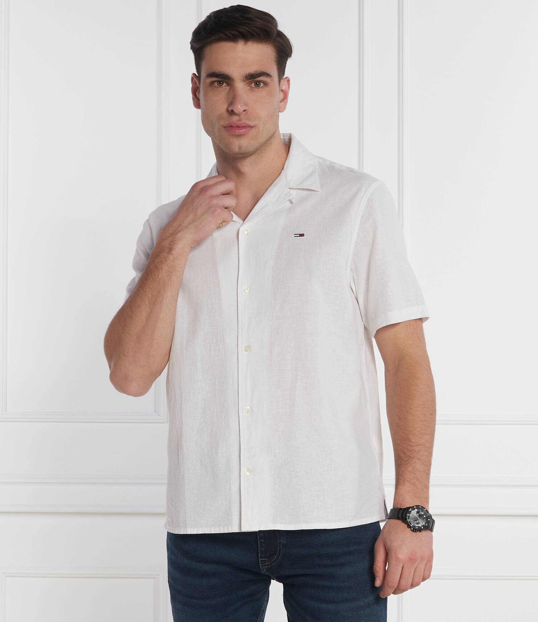 Tommy Jeans Cămașă | Regular Fit | cu adaos de in